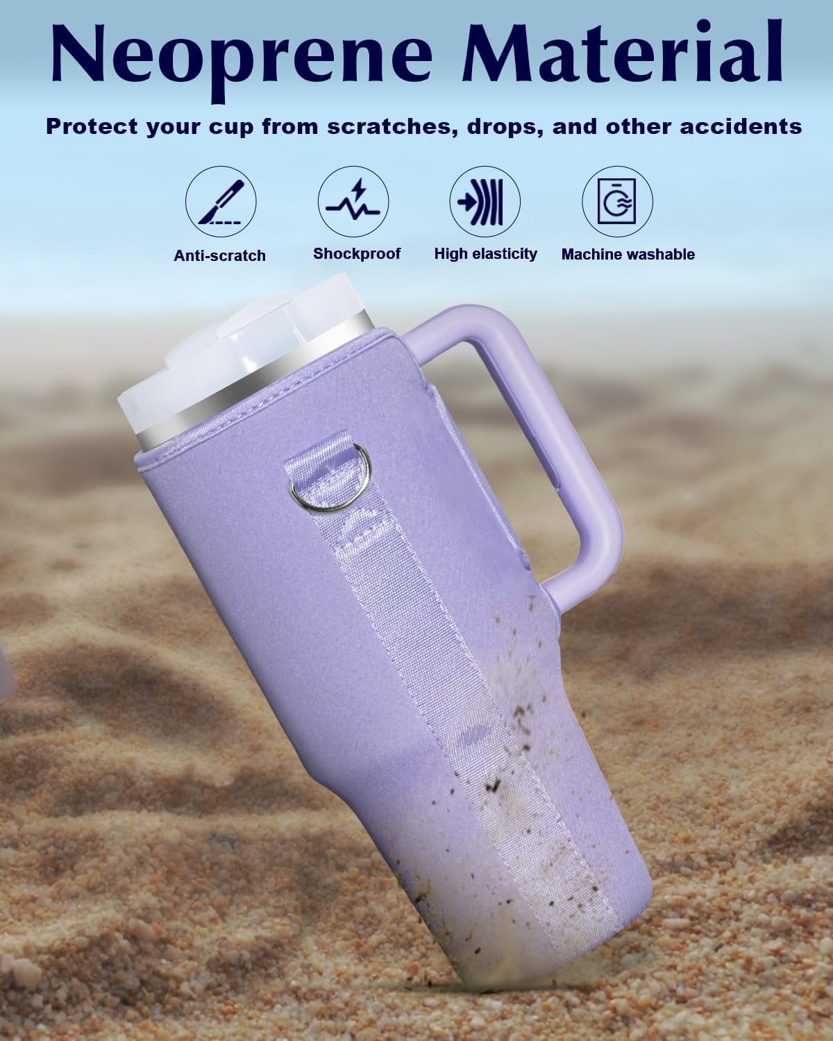 OriJoy Soporte para botella de agua para Stanley 4030 oz, accesorios para vasos, funda de neopreno con correa cruzada ajustable