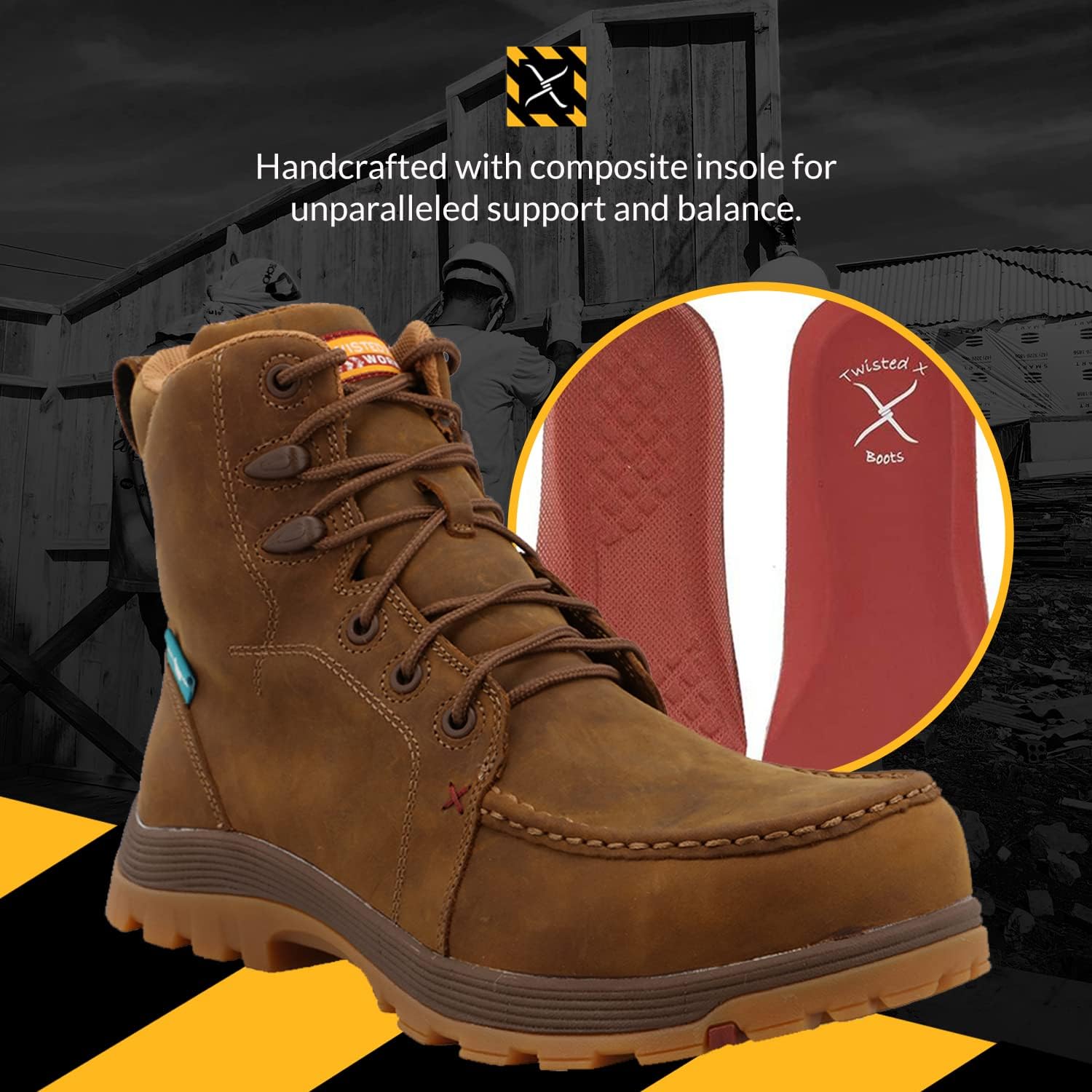 Twisted X Bota de trabajo oblicua con cordones para hombre Nano Composite Toe – Mfswnw1
