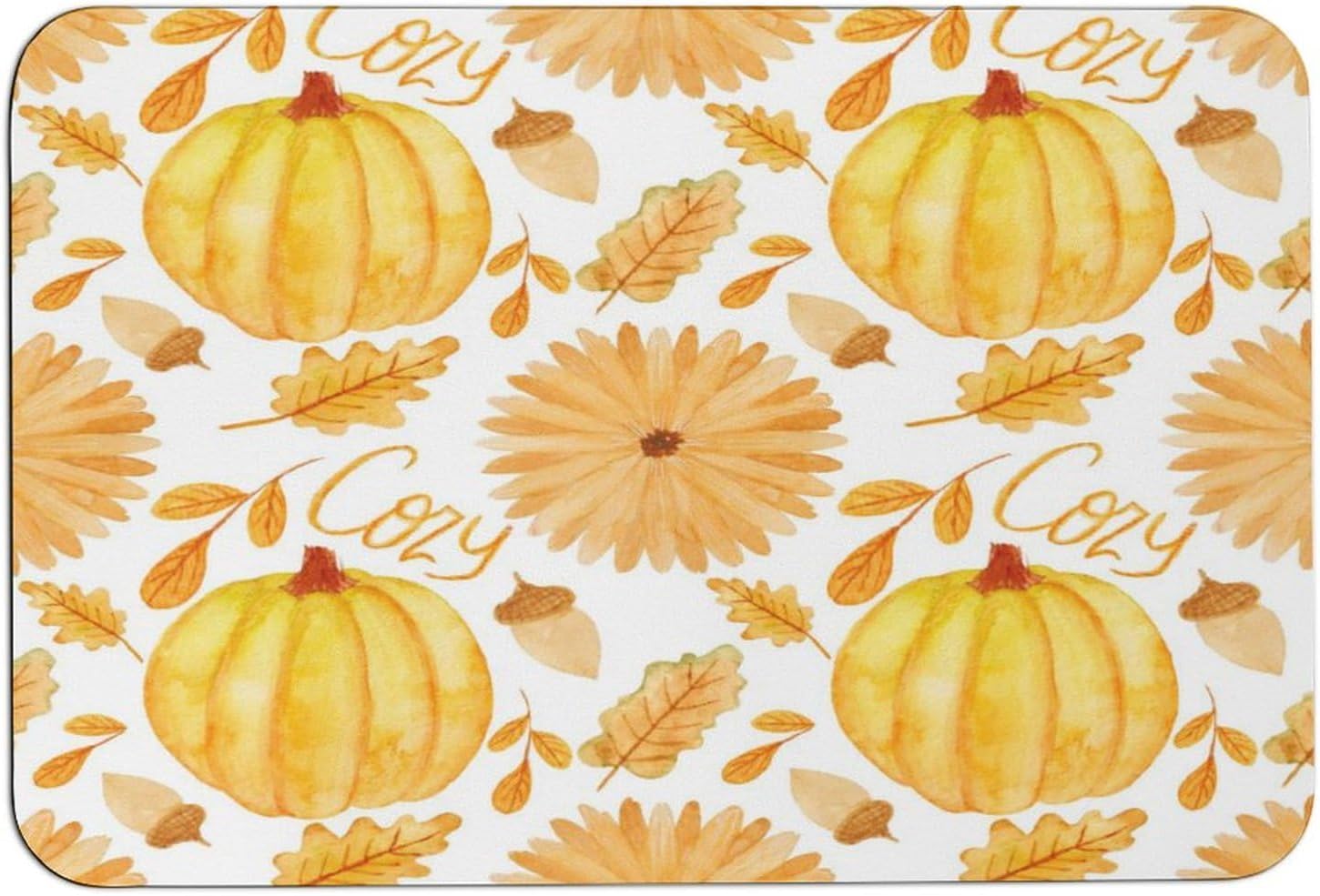 Alfombras de baño de color amarillo calabaza, acuarela, piedra de diatomeas, alfombra antideslizante para otoño, acogedora alfombra de baño de arce,
