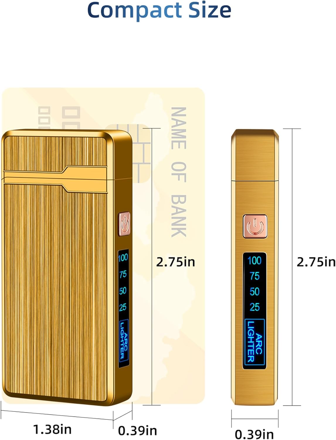 Paquete de 2 encendedores eléctricos, encendedor recargable por USB, encendedor de plasma de doble arco, encendedor sin llama a prueba de viento,