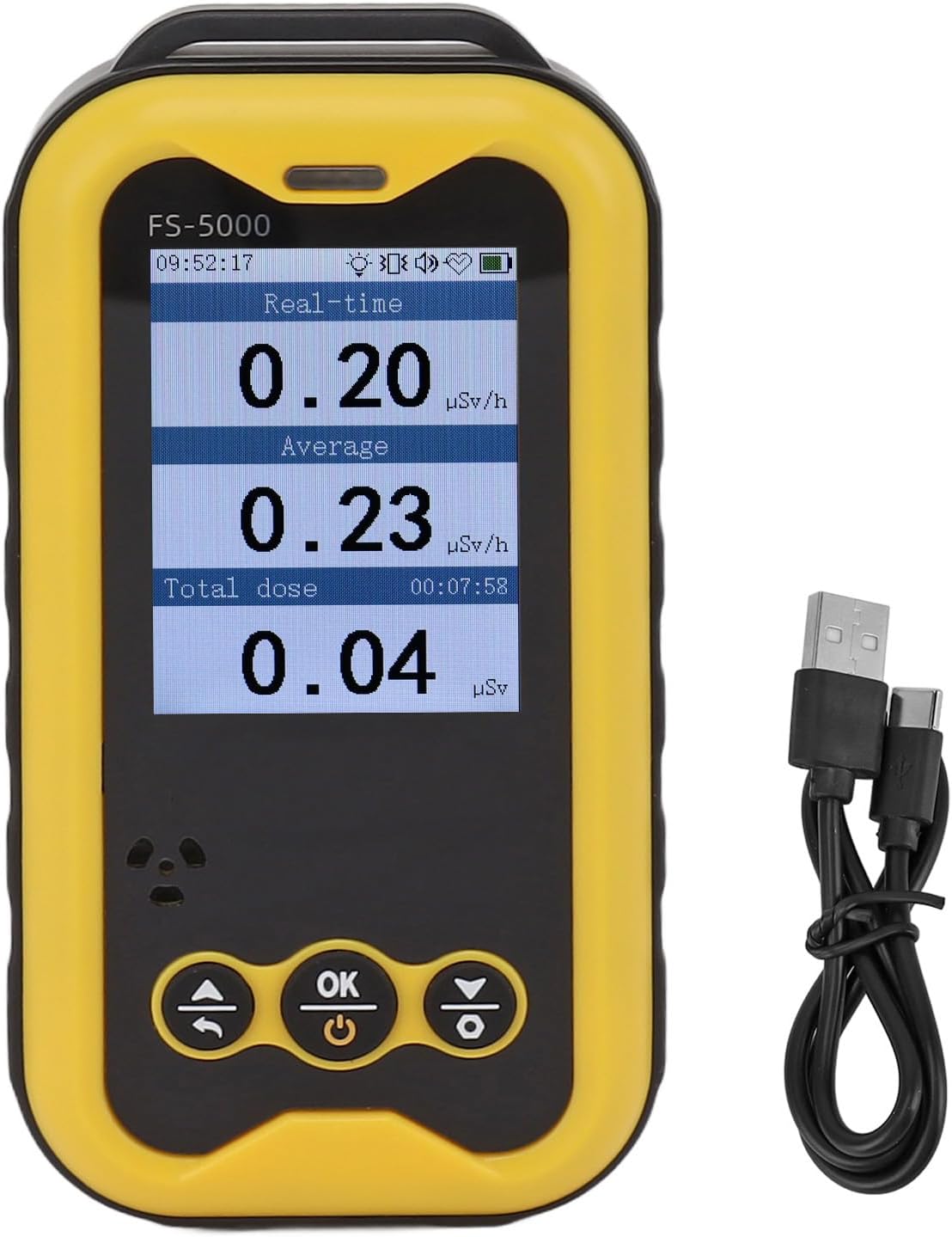 Handheld Radiation Monitor, X Rays Testing Triple Alarm 2.4 in TFT LCD Screen 1800mAh Radiation Monitor Meter for Geological Survey
