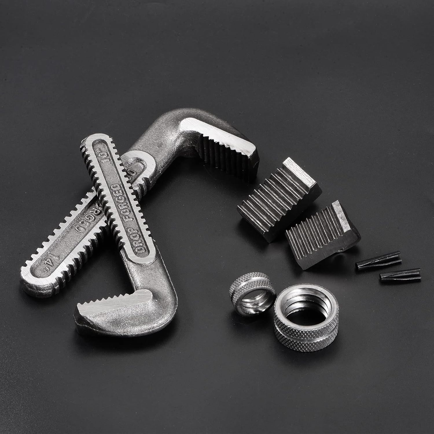 Llave de tubo de acero al carbono para llave ajustable de 8 pulgadas con conjunto de pasador