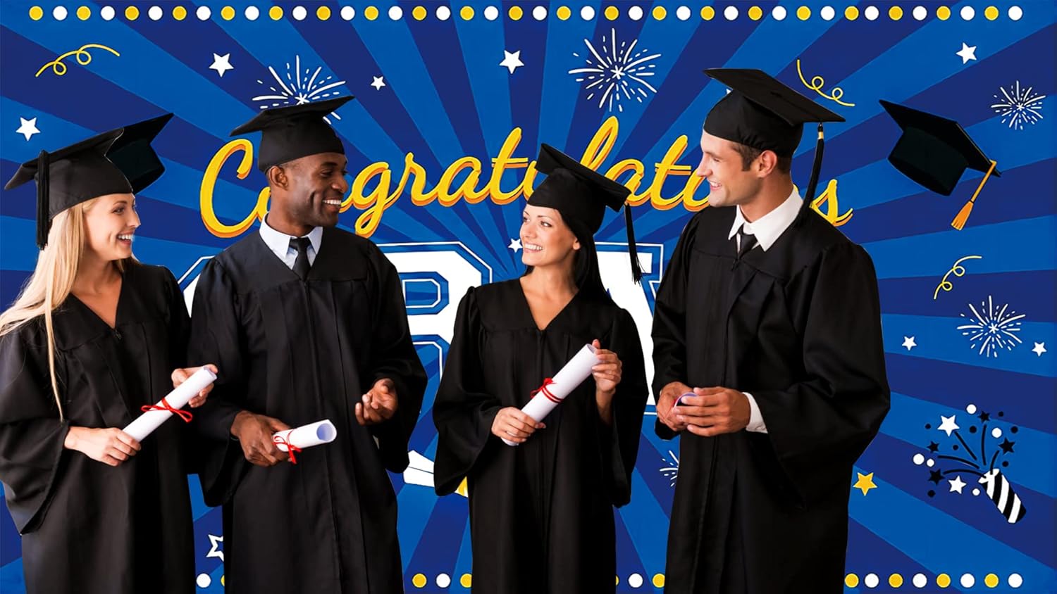 Fondo decorativo para la temporada de graduación 2023, pancarta de felicitación de graduación para fotografía de graduación, pancarta de fondo de