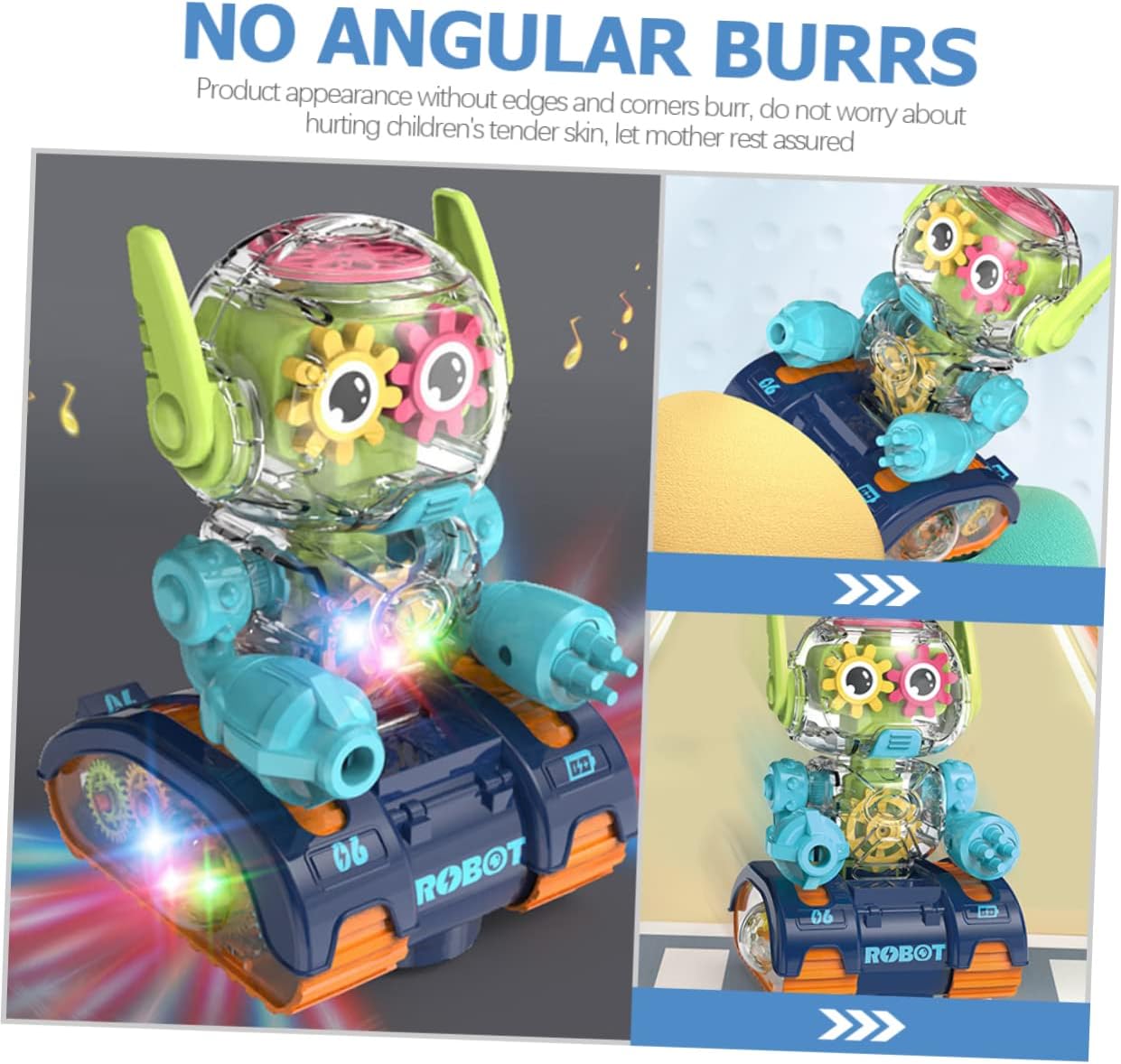 SAFIGLE 3 unids Gear Robot Kids Sports Toys Plastic Playes Boys Toys Race Cars Special Needs Juguetes para niños Juguetes de luz Robot Juguete Luz