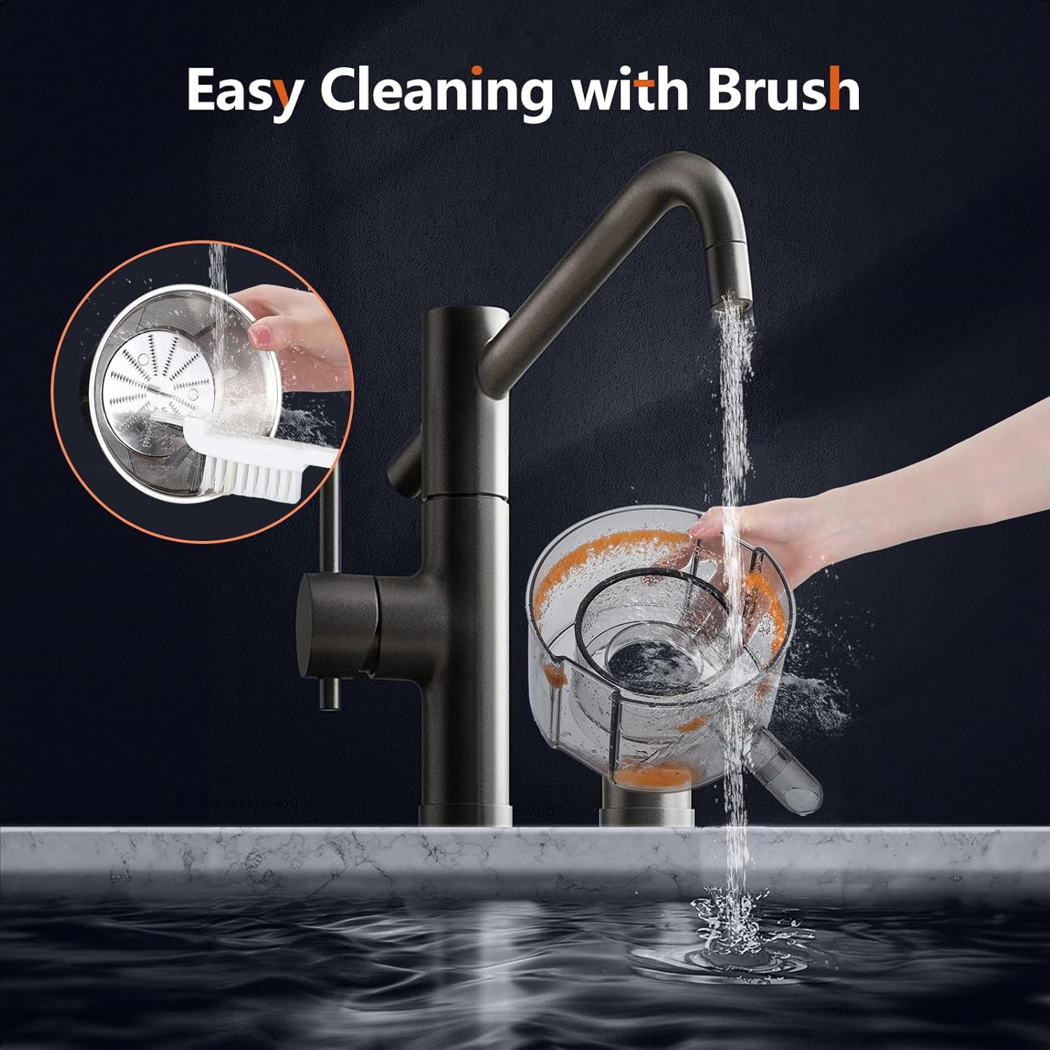 Exprimidor rápido para verduras y frutas con 2 tazas de jugo, tubo de alimentación de 3 pulgadas, extractor centrífugo de 800 W, fácil de limpiar