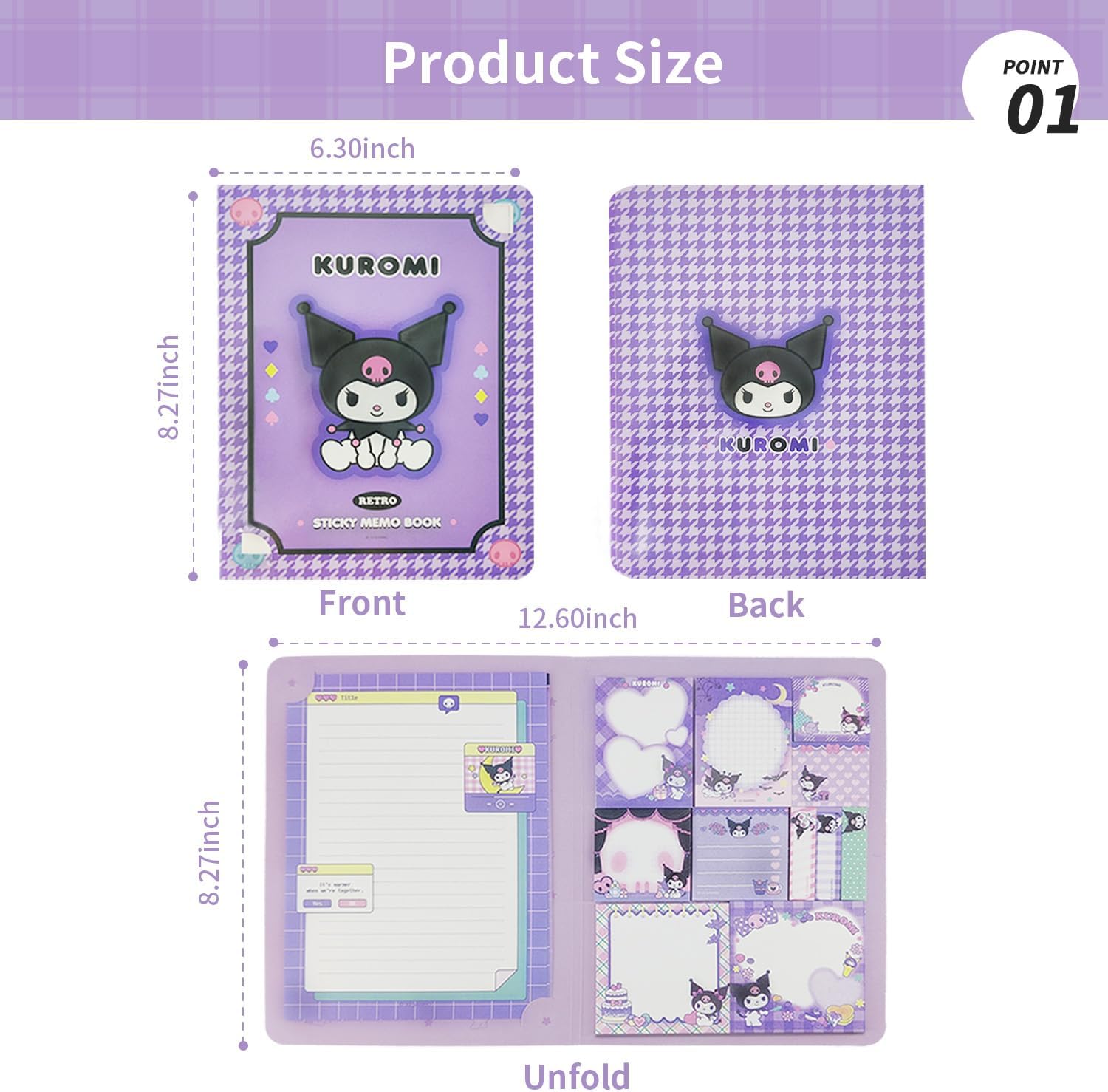 Lindas notas adhesivas de anime gatito juego de notas adhesivas divertidos suministros escolares Kawaii suministros de oficina (E)