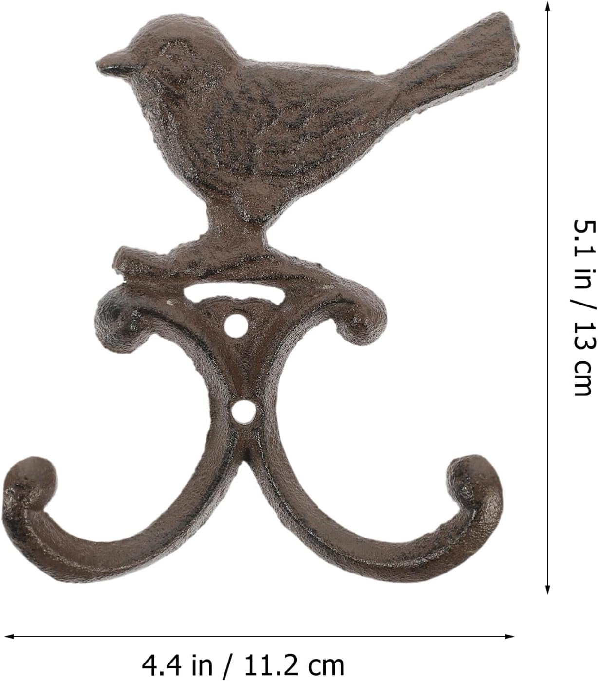 Cabilock Gancho de hierro fundido para pájaros, gancho para puerta, decoración de metal, gancho para toallas de baño, ganchos de hierro fundido,