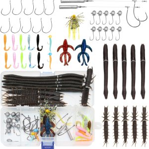 Kit de señuelos de pesca de lubina, 48 piezas, aparejos de pesca para lubina, cebos y señuelos de pesca, gusanos de plástico suave, ciempiés, Kit de señuelos de pesca de lubina, 48 piezas, aparejos de pesca para lubina, cebos y señuelos de pesca, gusanos de plástico suave, ciempiés,