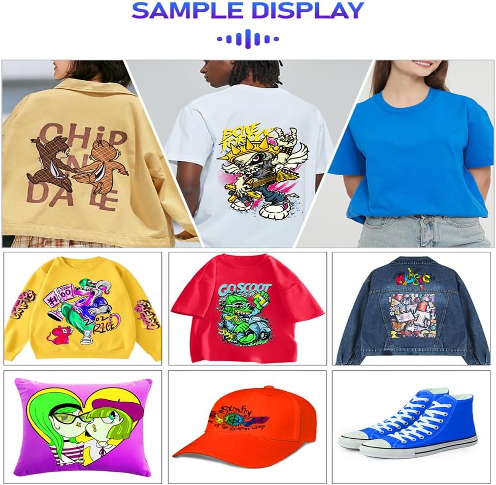 Juego de impresora de transferencia DTF con alimentador de rollo, máquina de impresora DTF A3 para diferentes telas y sudaderas, camisetas,