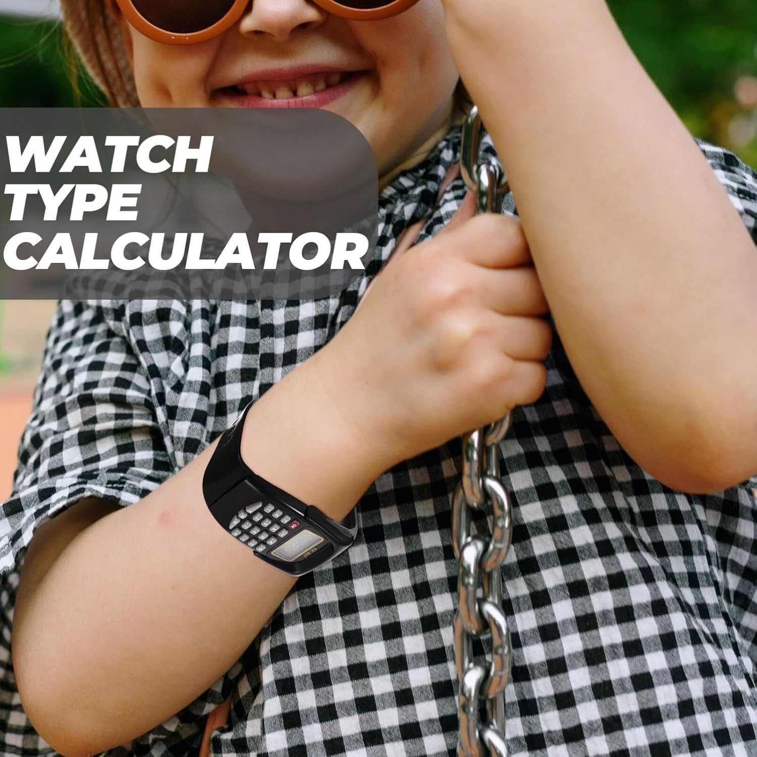 Reloj de calculadora para hombre, reloj digital, reloj de pulsera con función geométrica de operación, calculadora financiera con correa de resina