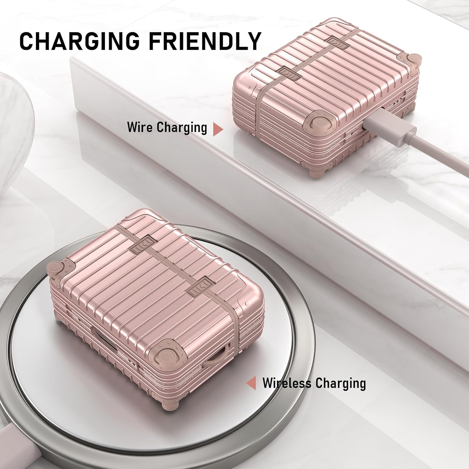 KOREDA – Funda rígida para AirPods Pro 2, diseño de maleta divertida y bonita para Airpods Pro de 2 generación1 generación (202320222019) con kit de