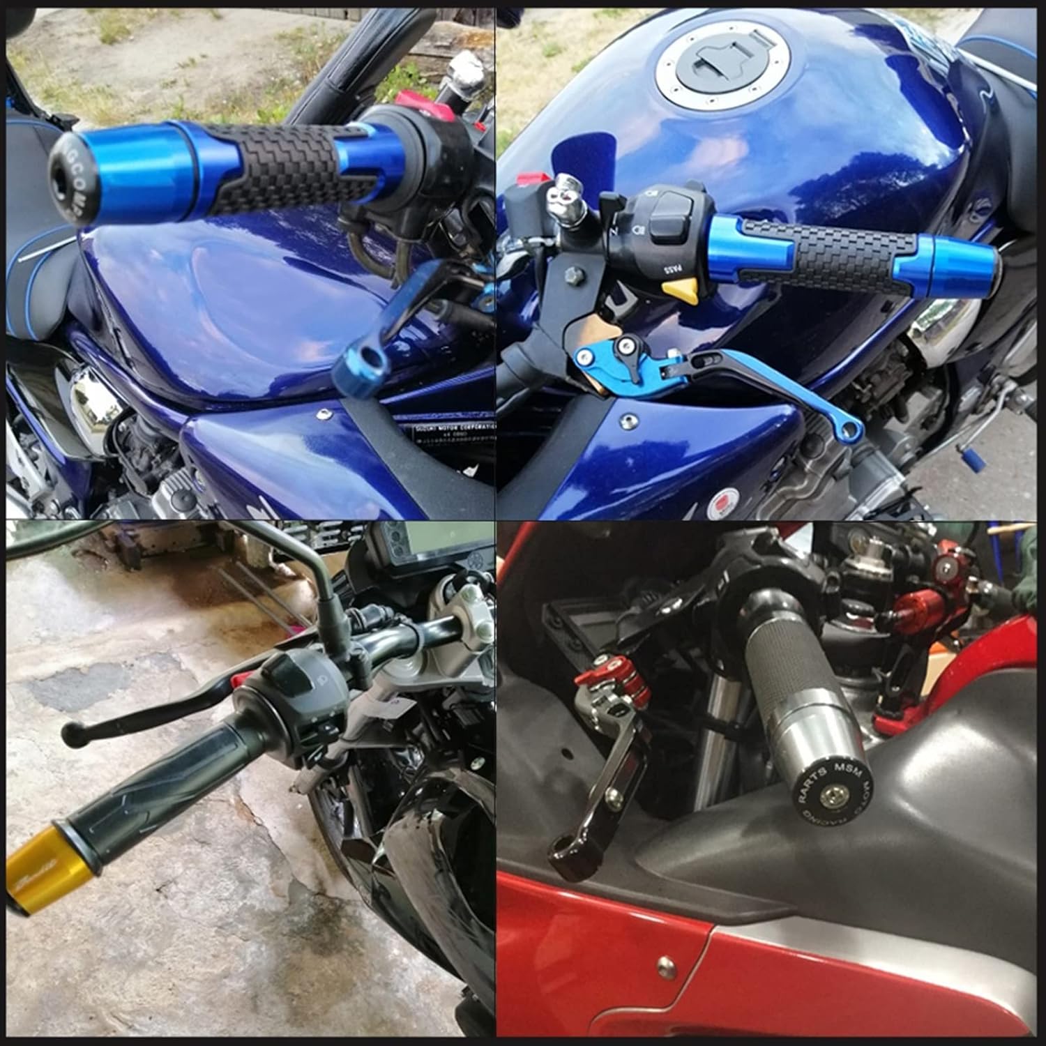 Handlebar Plug Motorcycle Handle Bar End Handlebar Grips Ends Sliders Cap Plug Slider Counterweight Cover for Kawasaki H2R H2 R 2013-2019 (Color