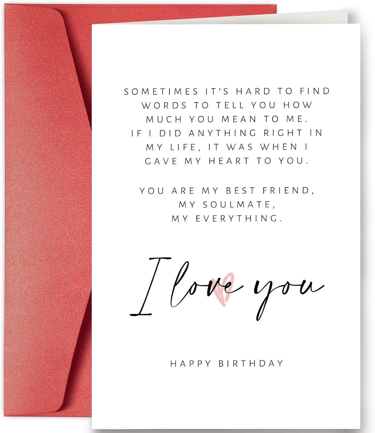 Tarjeta de poema de cumpleaños para él y ella, tarjeta de cumpleaños romántica para novio, novia, tarjeta de amor de feliz cumpleaños para pareja