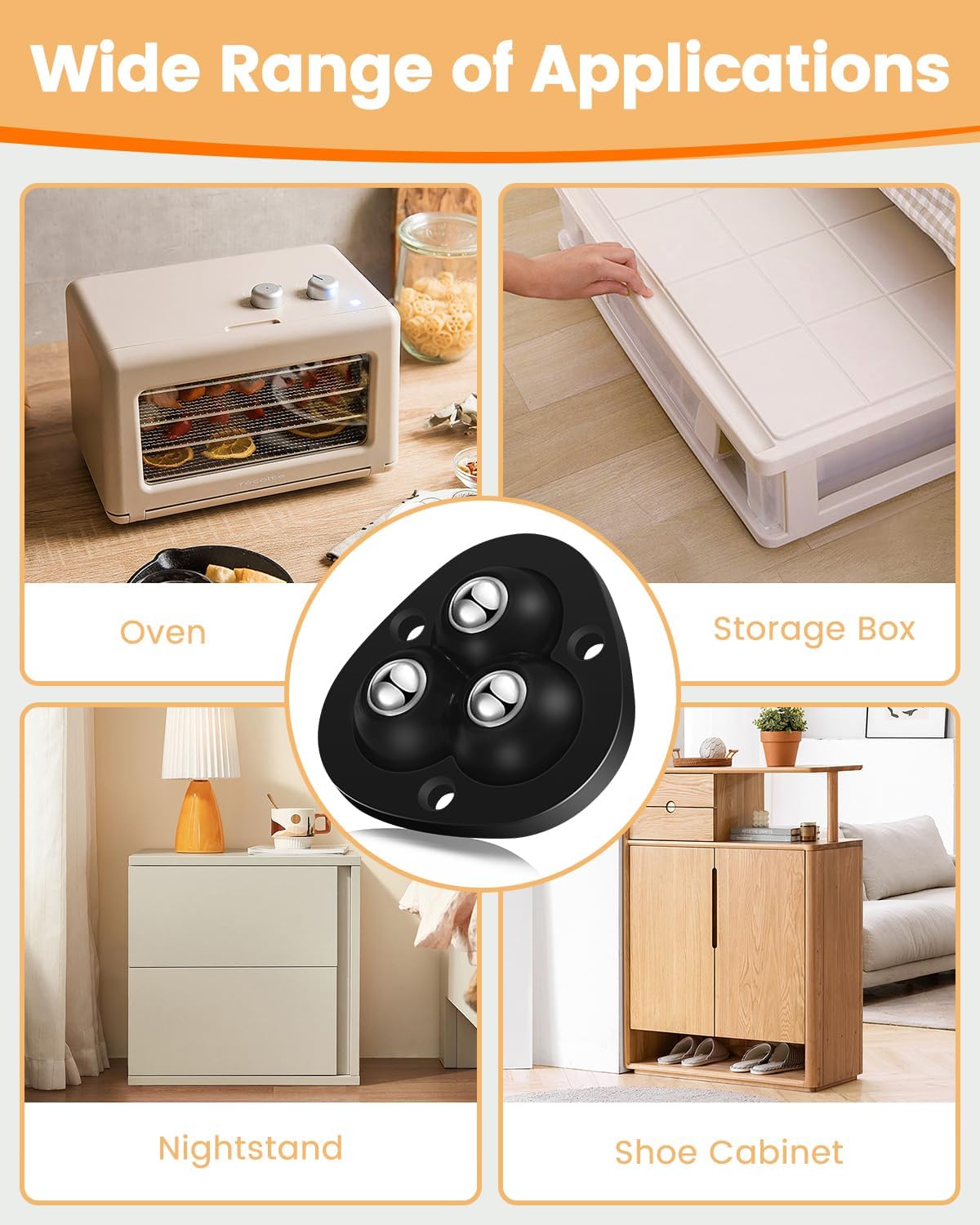 Ruedas giratorias autoadhesivas  Rueda universal giratoria de 360, rodamiento de transferencia de bolas mini para pequeños electrodomésticos de