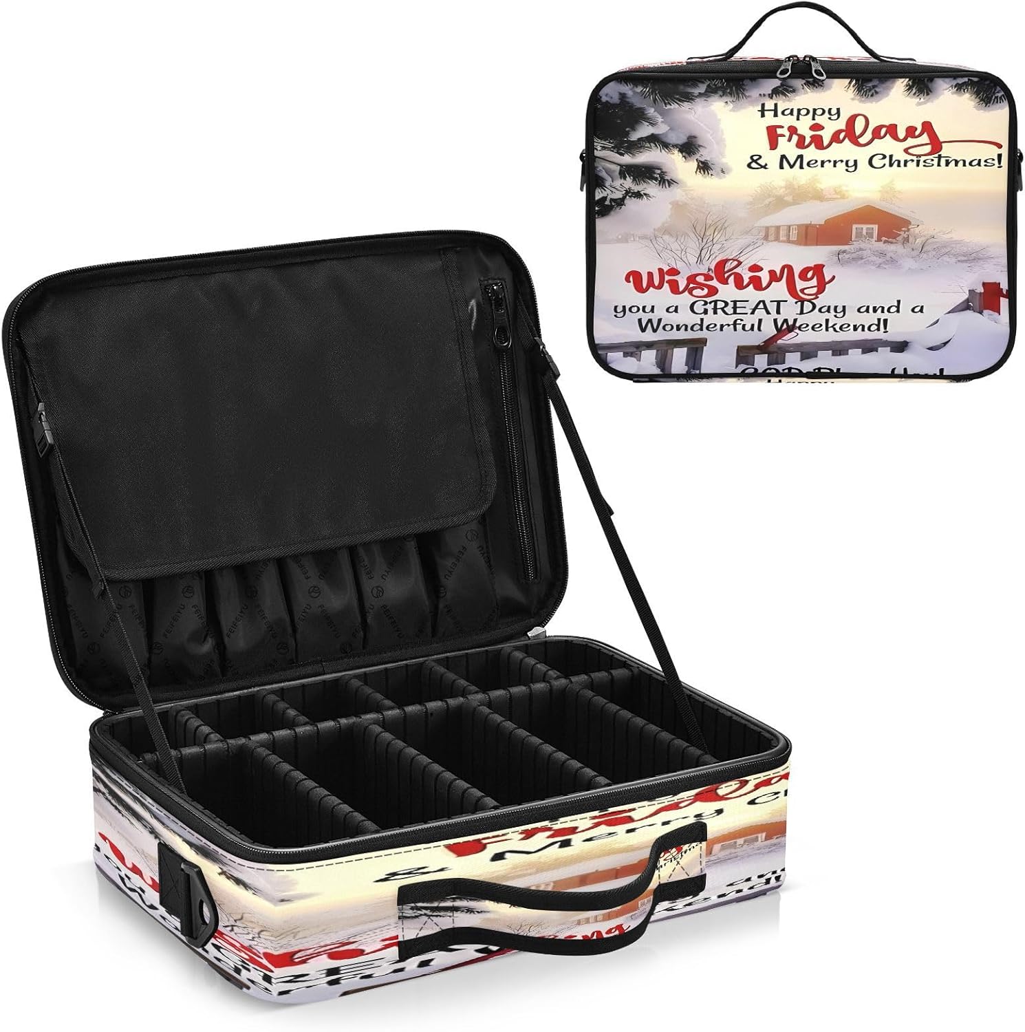 Bolsas de cosméticos de nieve blanca para mujer, bolsa de belleza de viaje de viaje, bolsa de maquillaje grande con cremallera, neceser de viaje