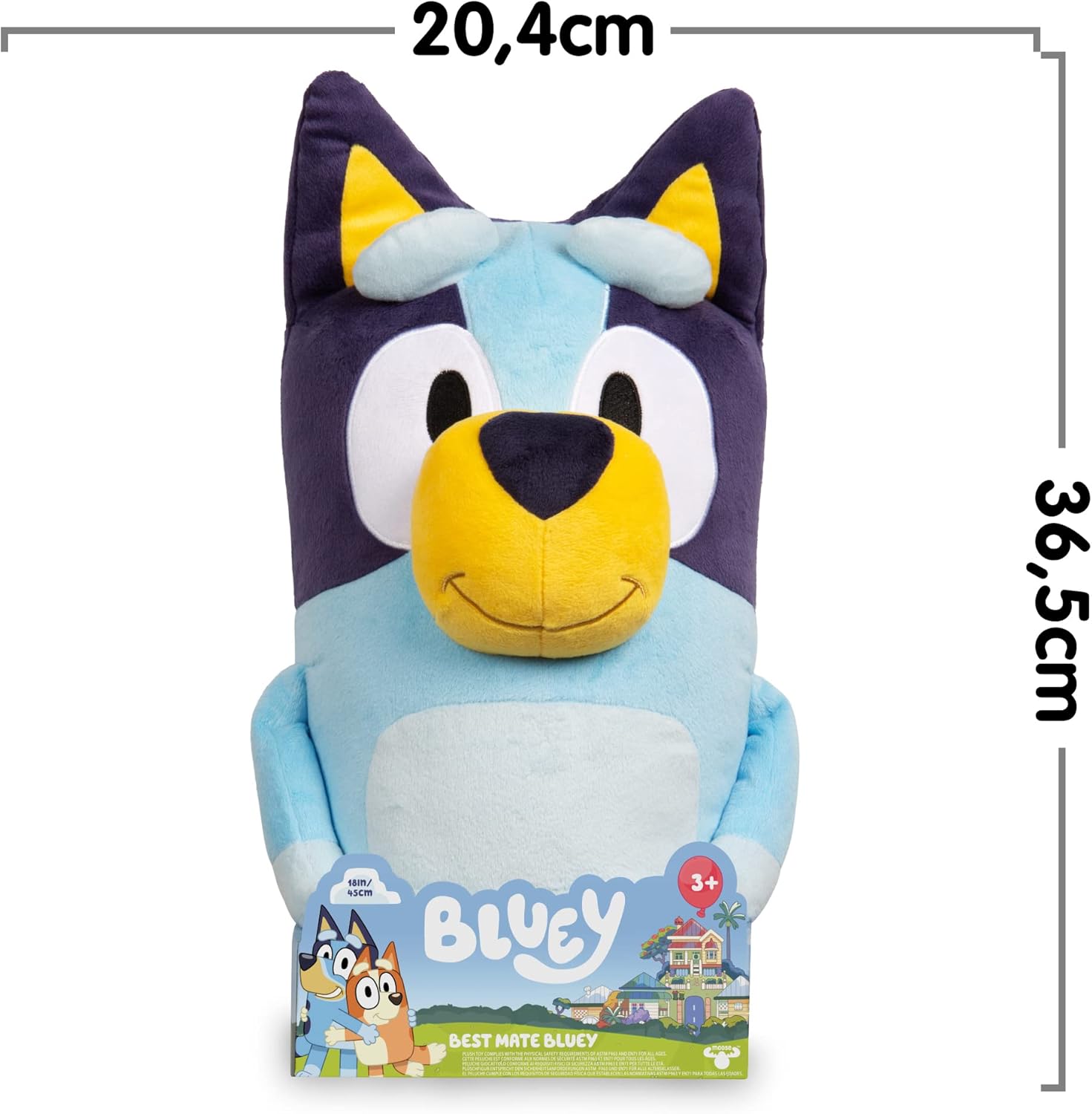 Bluey Jumbo Plush 40 cm, Blue Dog Plush, as in The Children’s Series, Soft and Soft, to Hug and accompany Your Children, Famous (BLY05000)