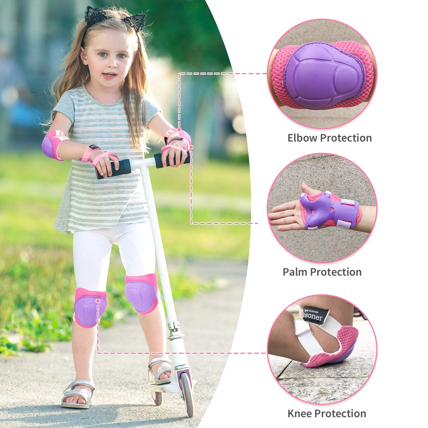 Rodilleras para niñosjóvenes, coderas, muñequeras, equipo de protección, para patinaje, ciclismo, patinaje, patinaje en línea, monopatín y otras