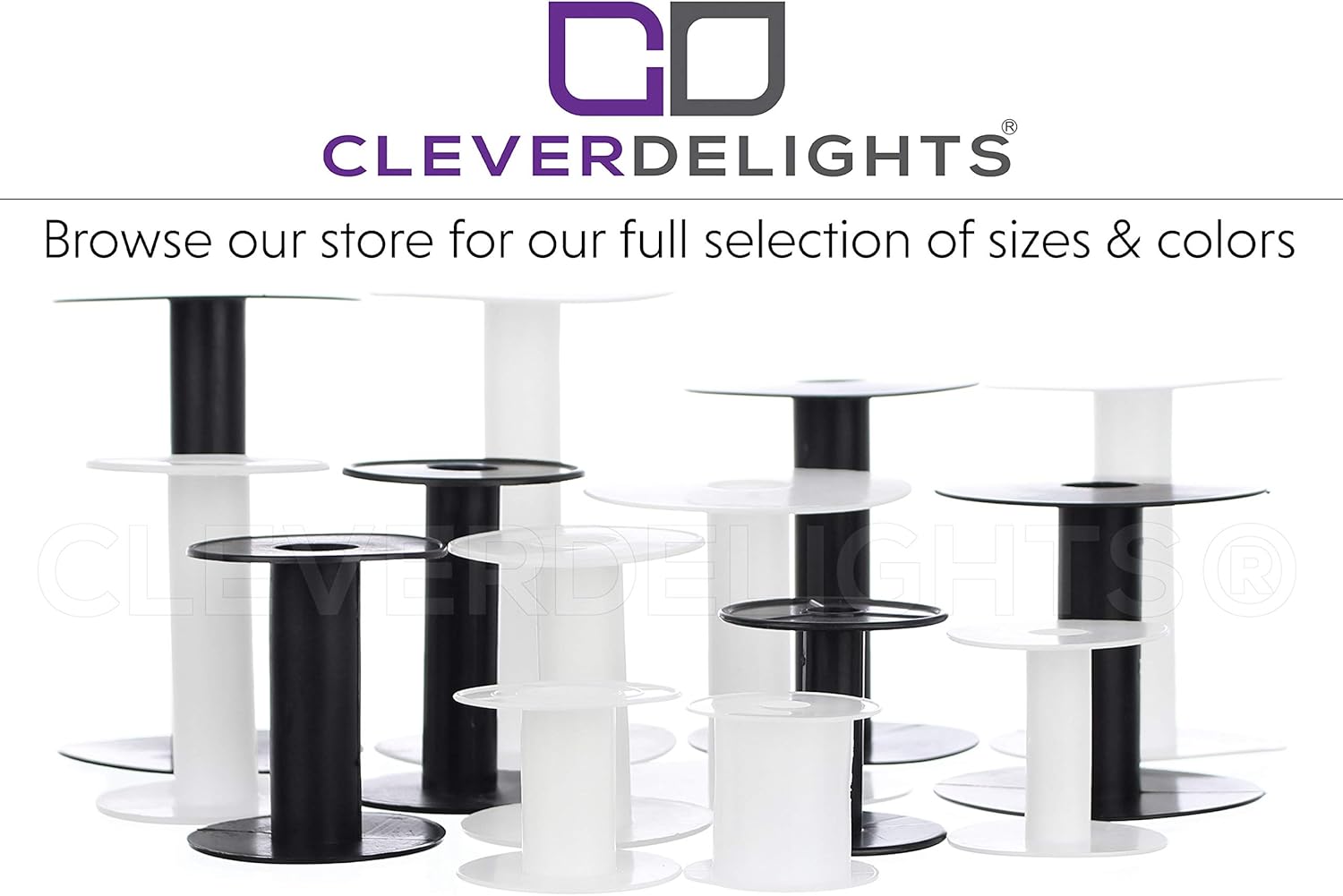 CleverDelights – Paquete de 16 carretes de plástico blanco de 3 pulgadas – Carretes vacíos – Cuerda de alambre para manualidades