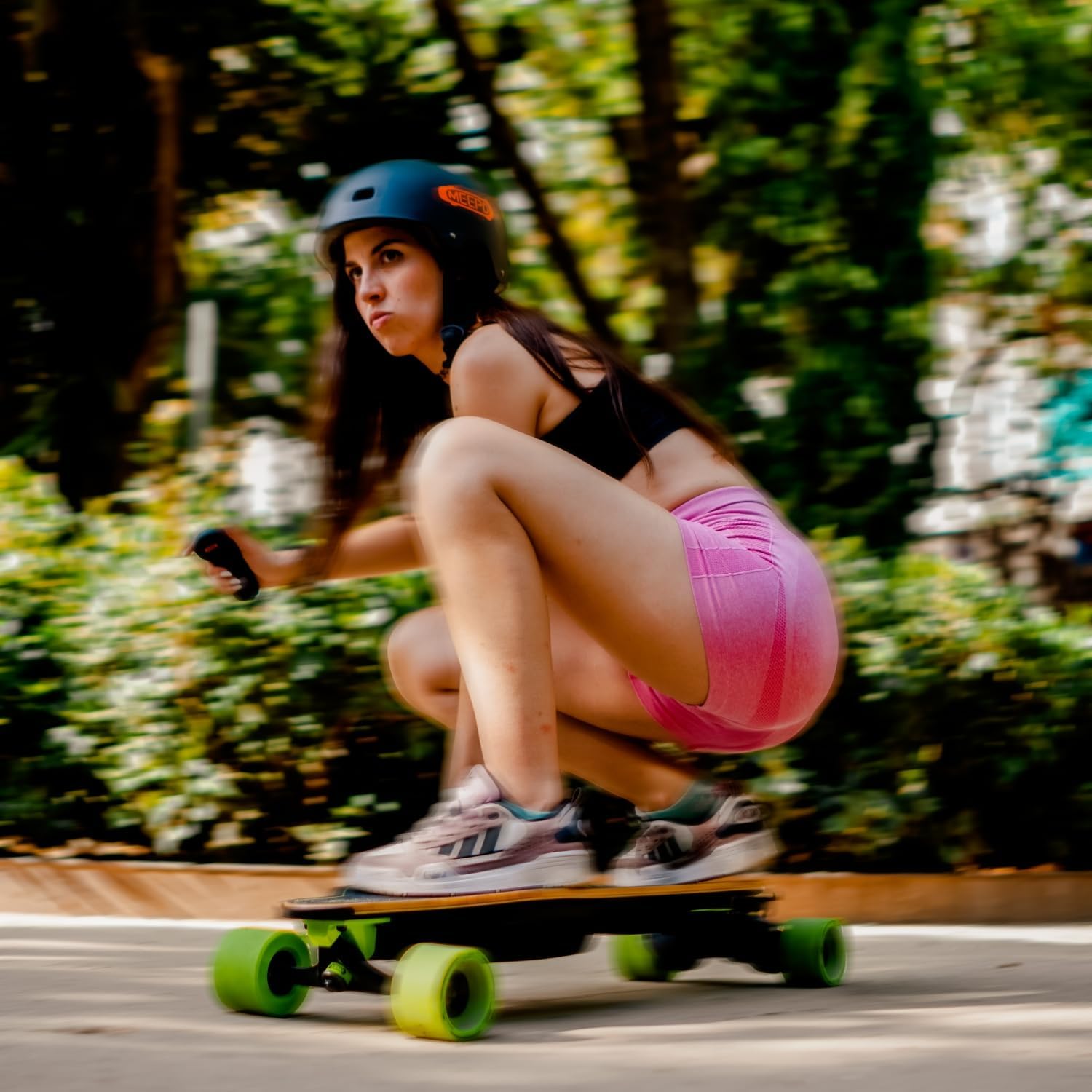 MEEPO V3SV5V5ERENVY – Patineta eléctrica con control remoto, velocidad máxima de hasta 29 mph, frenado suave de 4 velocidades, diseño de asa de