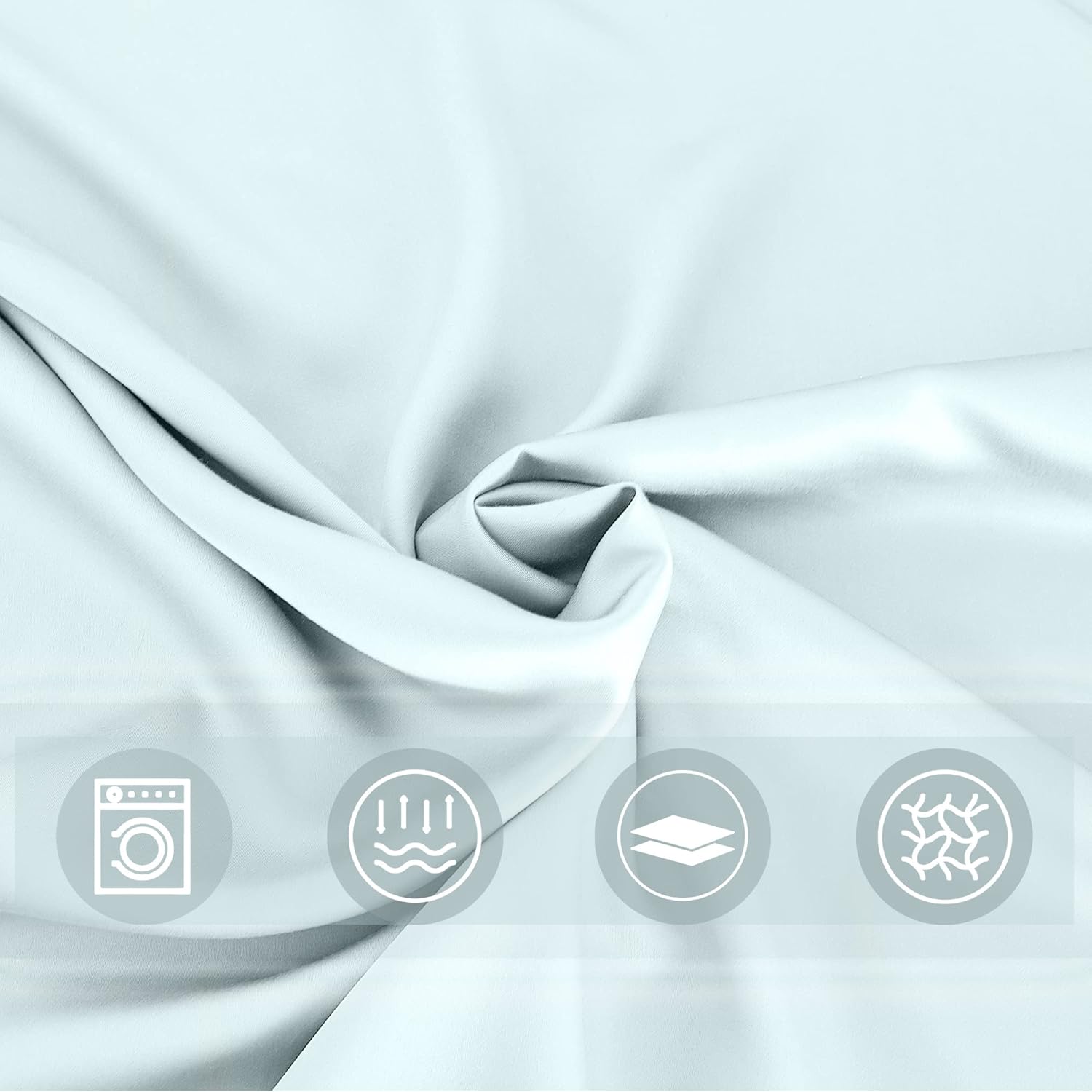 MCO Bedding Queen Bed Sheets Set – Rayon Derived from Bamboo Sheets – Cooling Breathable Bedding Set with 16″ Deep Pocket (4 Pieces, Queen, Sky Blue)