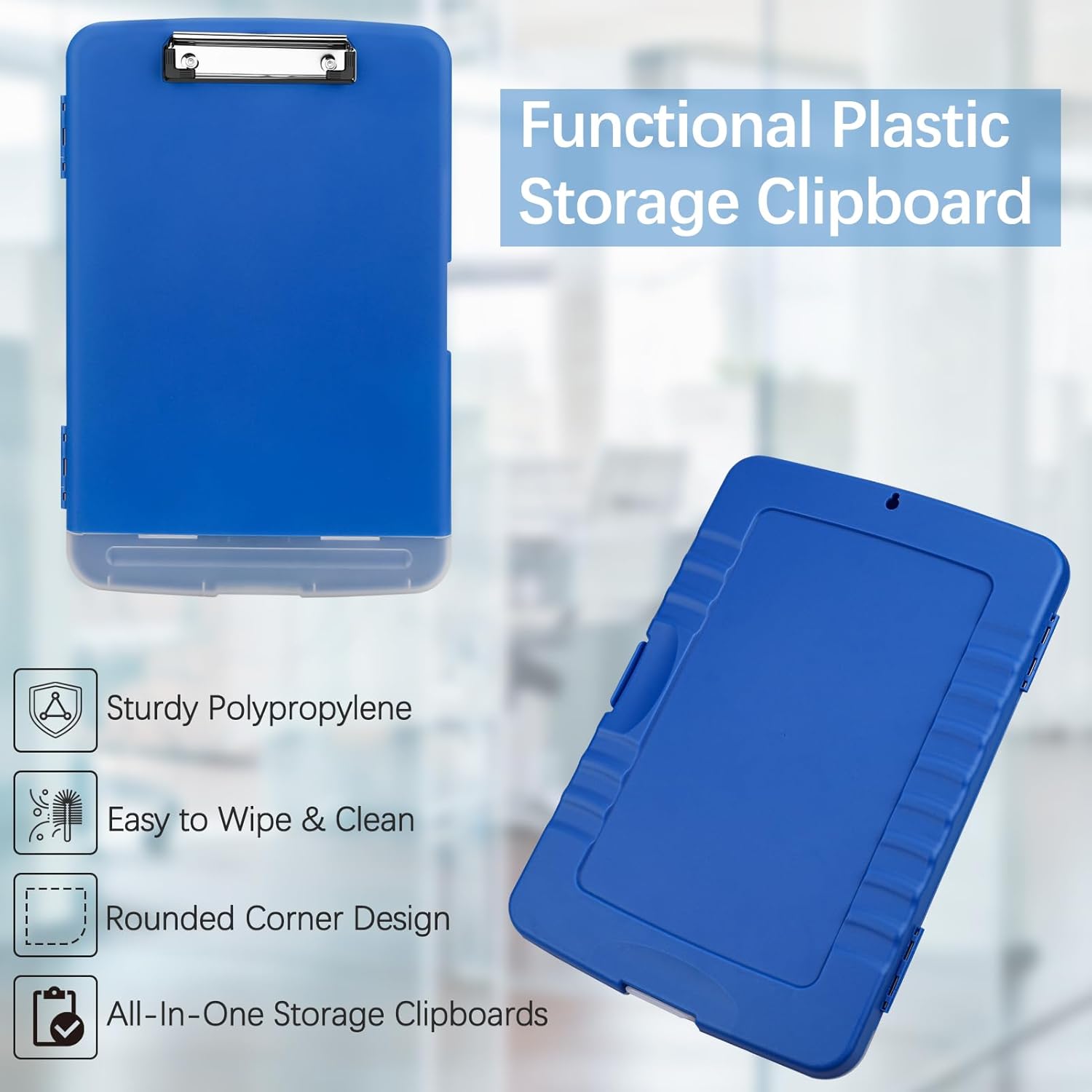 Portapapeles con clips de almacenamiento de 8.5 x 11 pulgadas, portapapeles de plástico lindo portapapeles de enfermería con soporte para