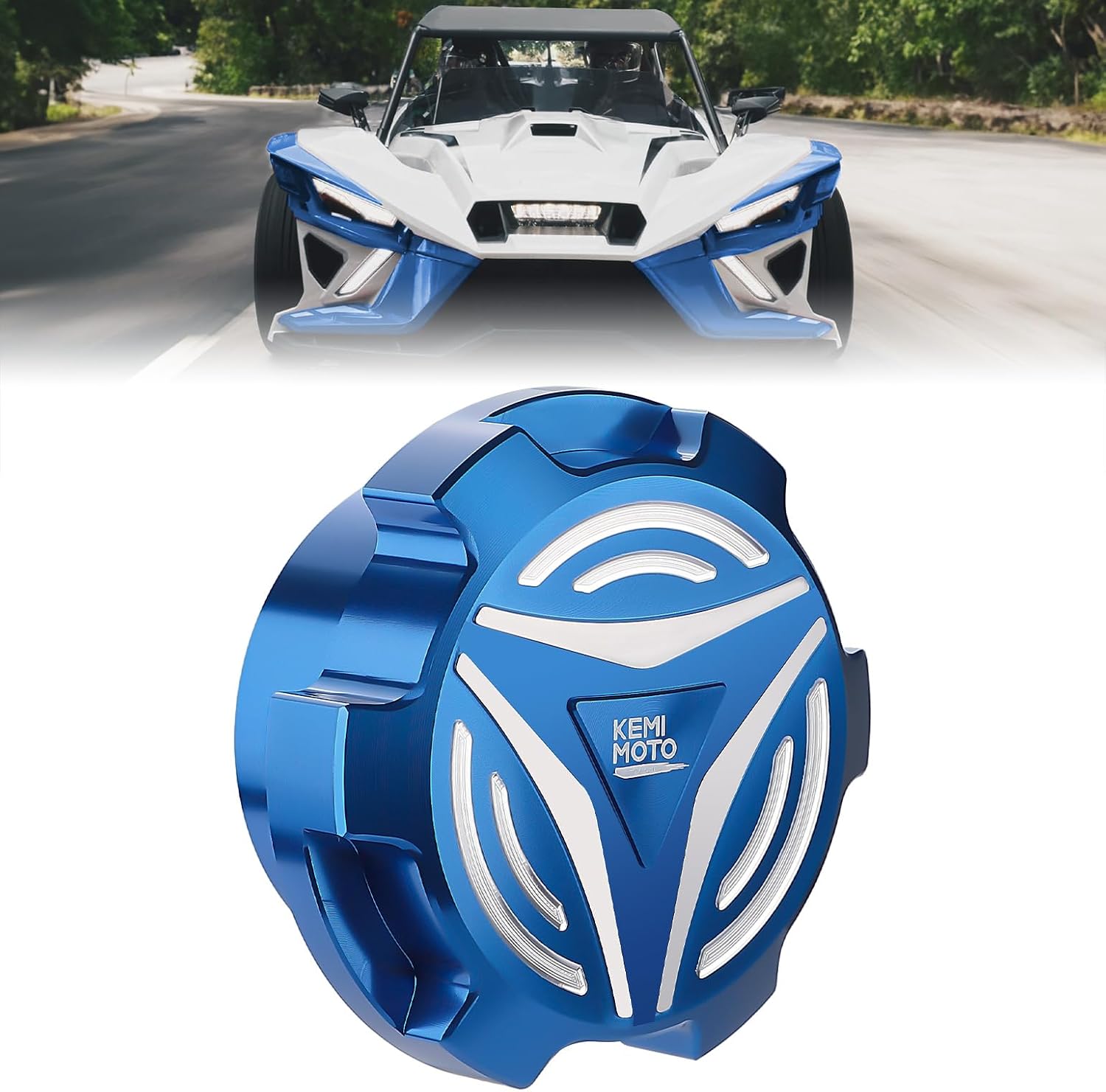 KEMIMOTO Tapa de gasolina de aluminio compatible con Polaris Slingshot SL LE R S SLR Grand Touring 2015-2023, tapa de aceite tapa de combustible