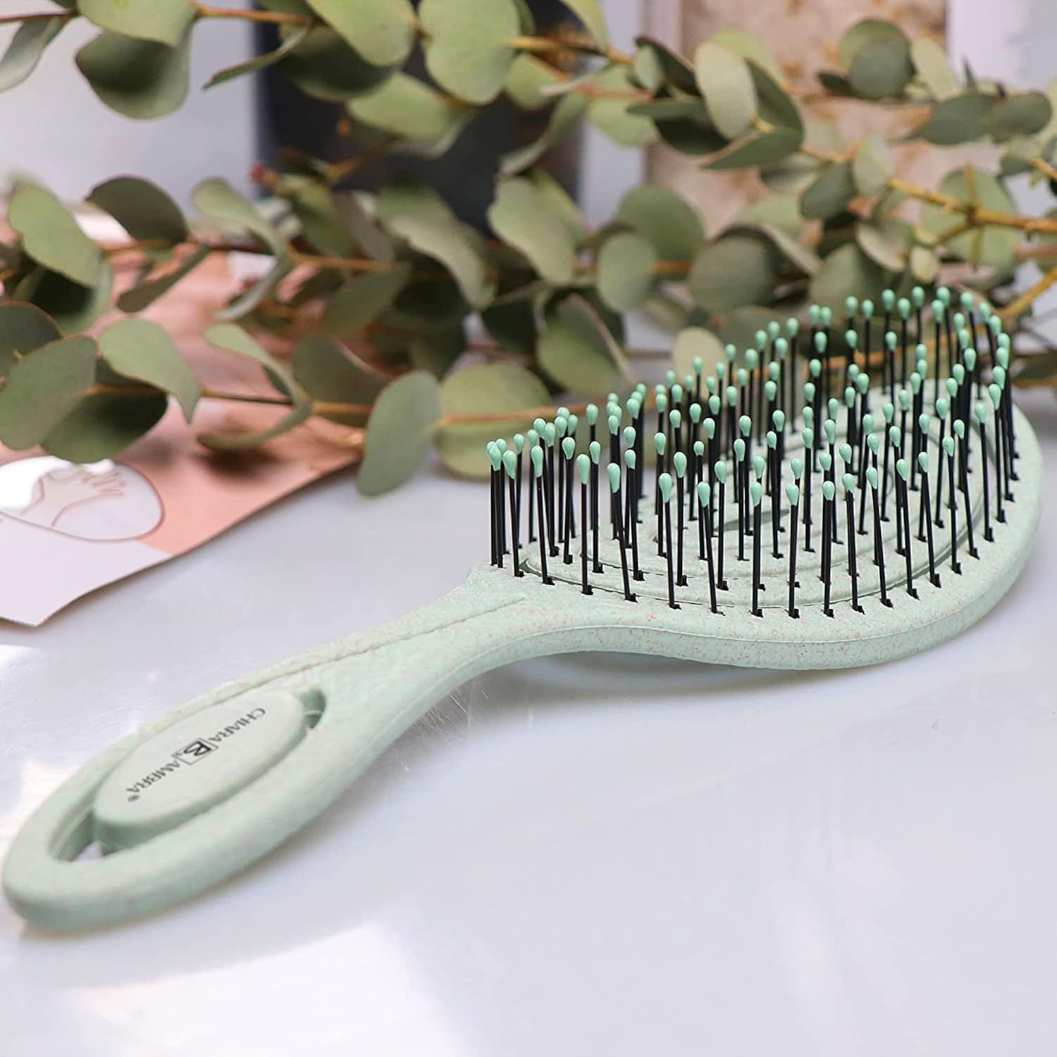 Cepillo desenredante orgánico  Cepillos desenredantes sin tirones para cabello grueso y rizado natural  Cepillo de paja neutro para clima vegano