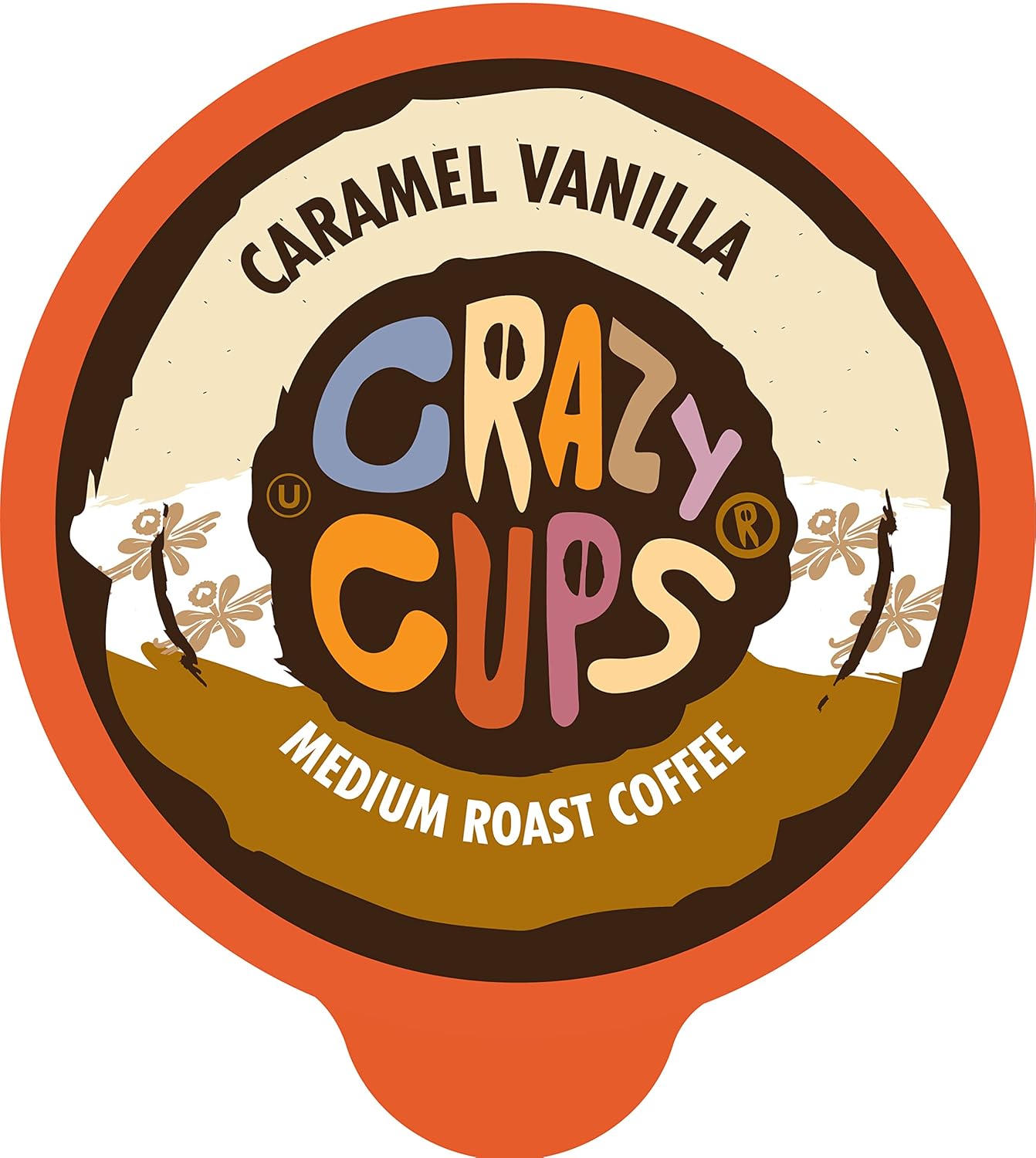 Crazy Cups Cápsulas de café saborizadas, vainilla caramelo, porción única para máquinas Keurig K Cup, tostado medio en cápsulas reciclables, 22