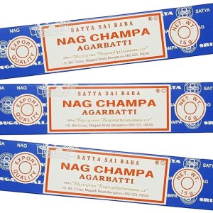 Satya Nag Champa – Paquete de 3 varillas de incienso con varillas de incienso Giftbrit para positividad, meditación, relajación, yoga, curación Satya Nag Champa – Paquete de 3 varillas de incienso con varillas de incienso Giftbrit para positividad, meditación, relajación, yoga, curación