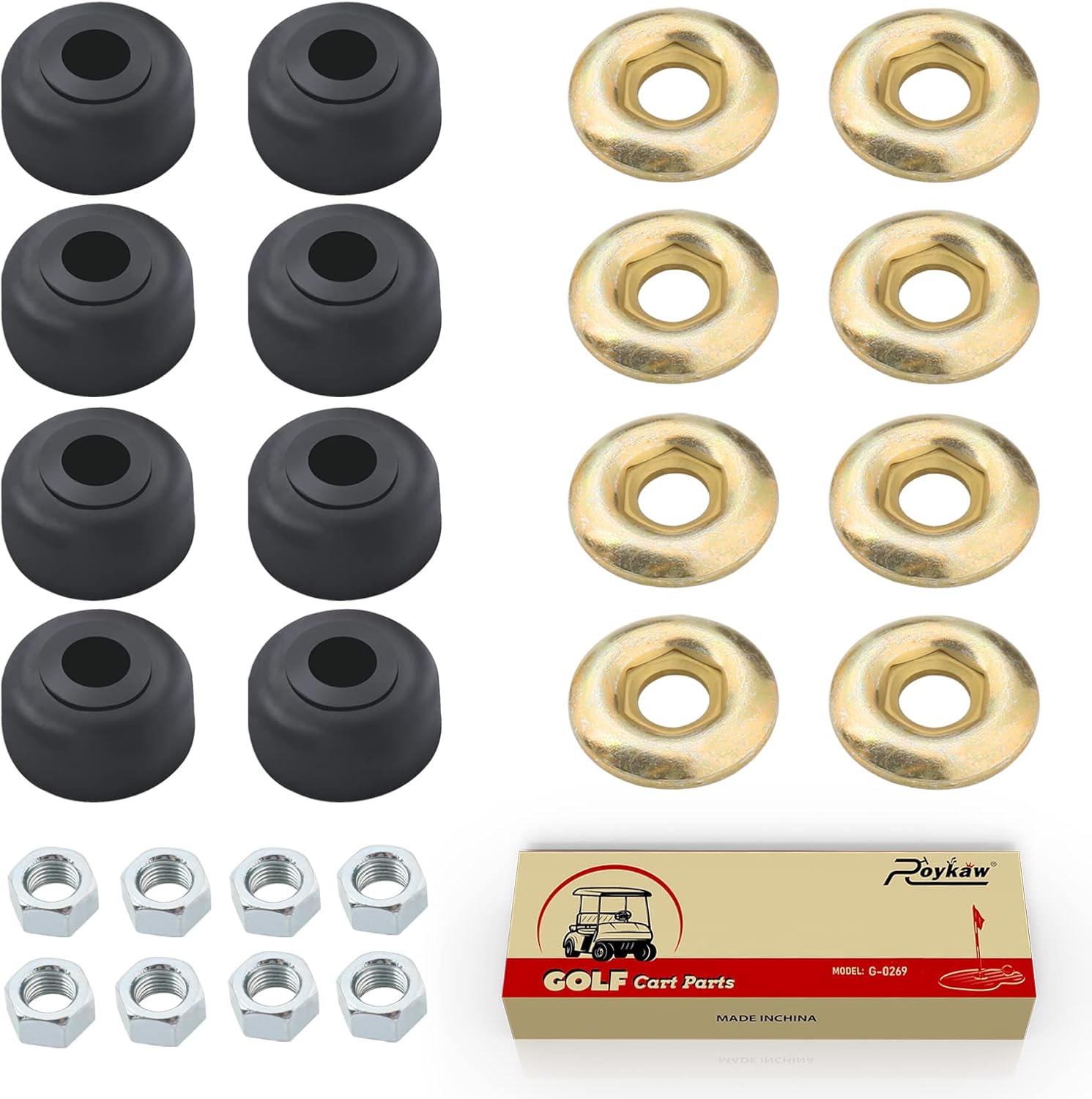 Roykaw Kits de bujes de choque para carrito de golf para modelos EZGO TXTMarathon 1989-Up y Club Car DSPrecedent 1982-Up, reemplaza al OEM #