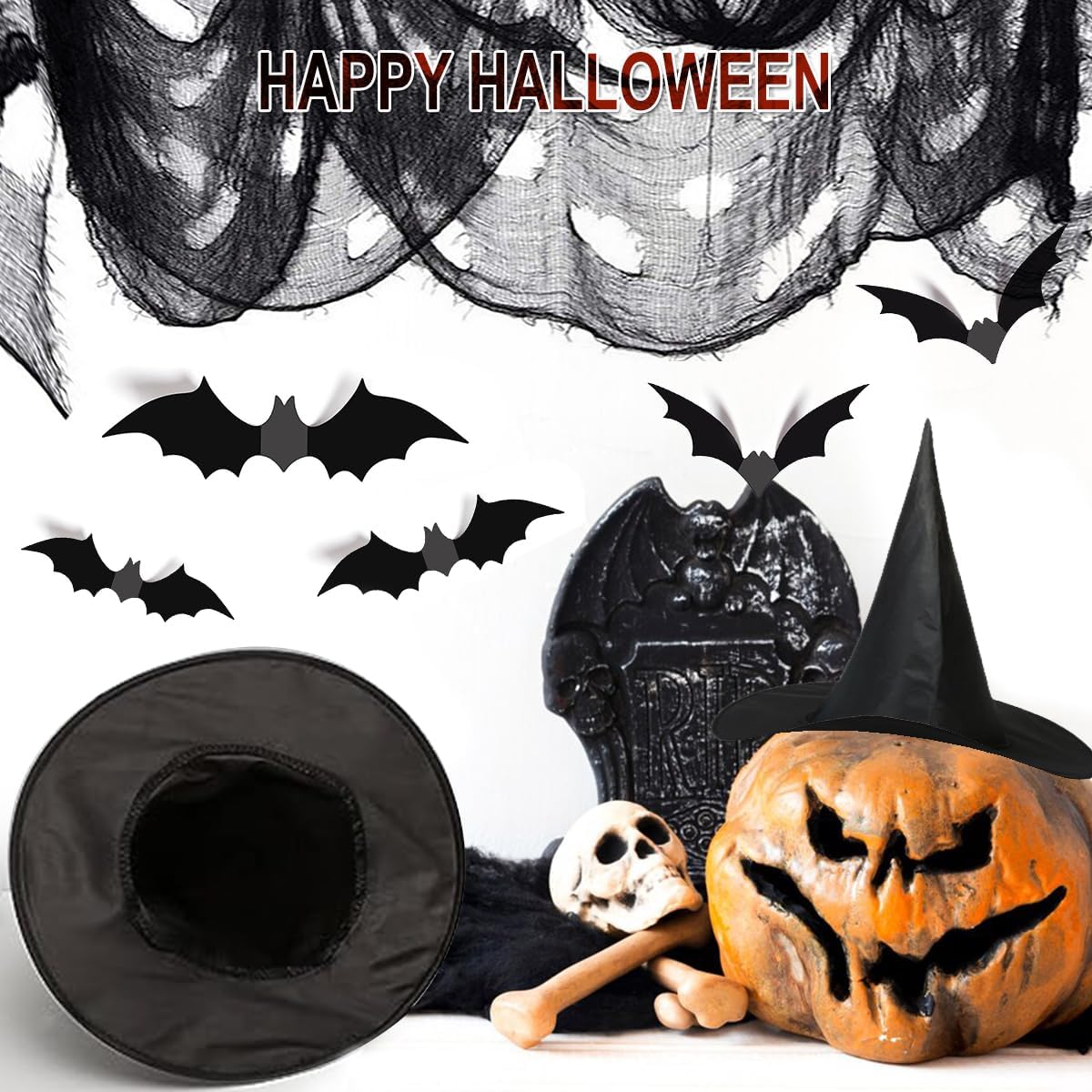 Decoración de pared de murciélagos de Halloween, decoración de murciélagos 3D, calcomanías de PVC para exteriores, interiores, hogar, patio, pared,