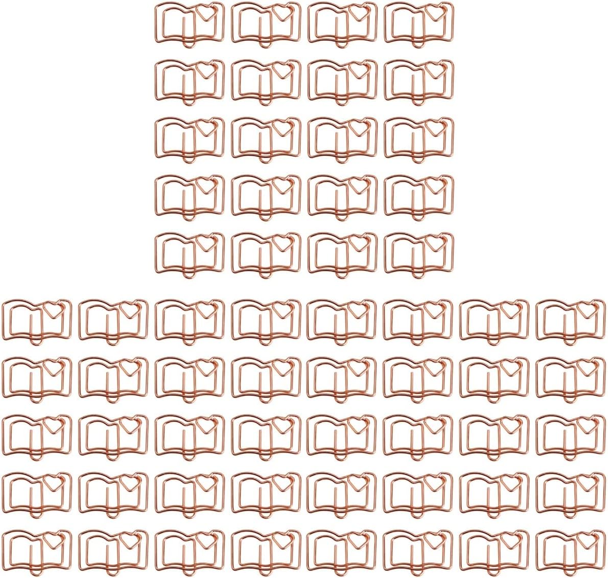 Clips de papel de hierro, 60 unidades, marcadores de libros de metal, clip de papel con forma de libro, clips de papel para diario, abrazadera de