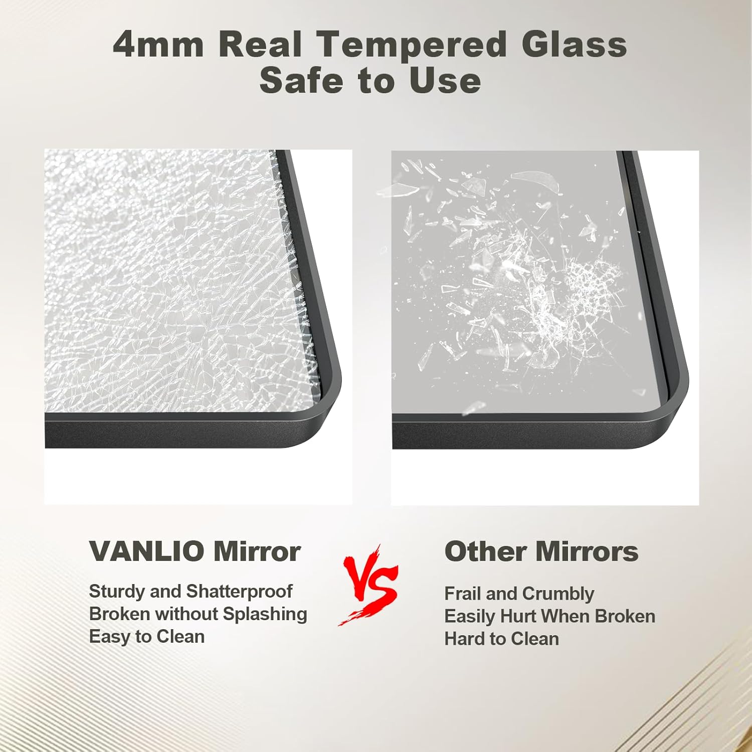 Espejo con marco de metal negro de 22 x 30 pulgadas para baño, espejo de tocador negro mate, espejo de baño rectangular redondeado, antioxidante,