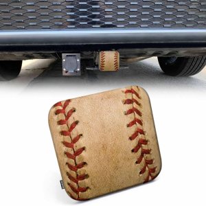 Beabes Fundas de enganche de remolque de béisbol, grunge deportivo de cuero desgastado, cubierta de enganche de remolque de 2 pulgadas, tapa de Beabes Fundas de enganche de remolque de béisbol, grunge deportivo de cuero desgastado, cubierta de enganche de remolque de 2 pulgadas, tapa de