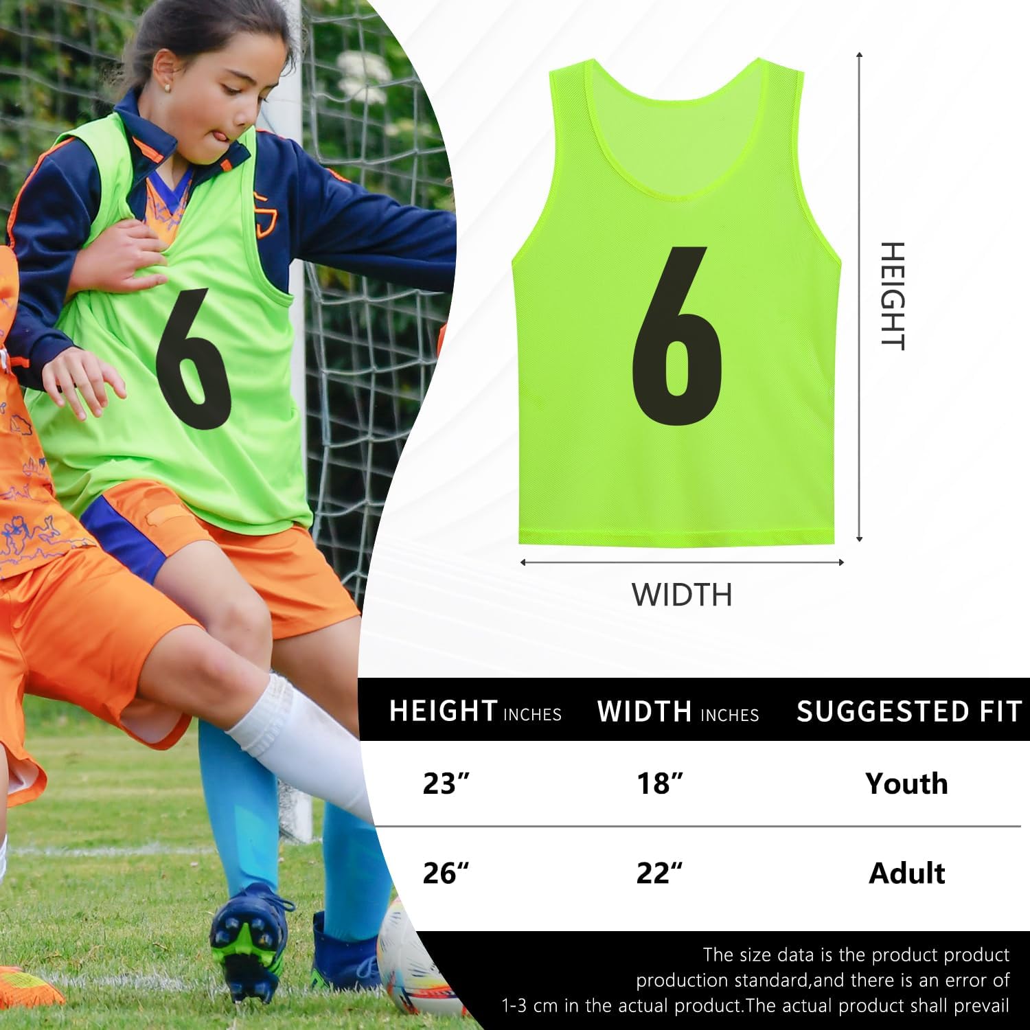 Holnkme Numbered Soccer Pinnies Scrimmage – Chaleco deportivo para entrenamiento en equipo, chaleco de práctica para adultos y jóvenes (12 piezas)