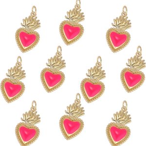 Abalorio de latón dorado con esmalte y anillos de salto para joyería pendientes pulsera collar fabricación Abalorio de latón dorado con esmalte y anillos de salto para joyería pendientes pulsera collar fabricación