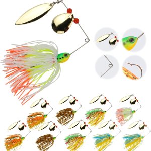 Goture Kit de cebos giratorios de pesca de lubina, señuelos duros, suaves y duros, señuelos giratorios, señuelos de pesca, señuelos de pesca de agua Goture Kit de cebos giratorios de pesca de lubina, señuelos duros, suaves y duros, señuelos giratorios, señuelos de pesca, señuelos de pesca de agua