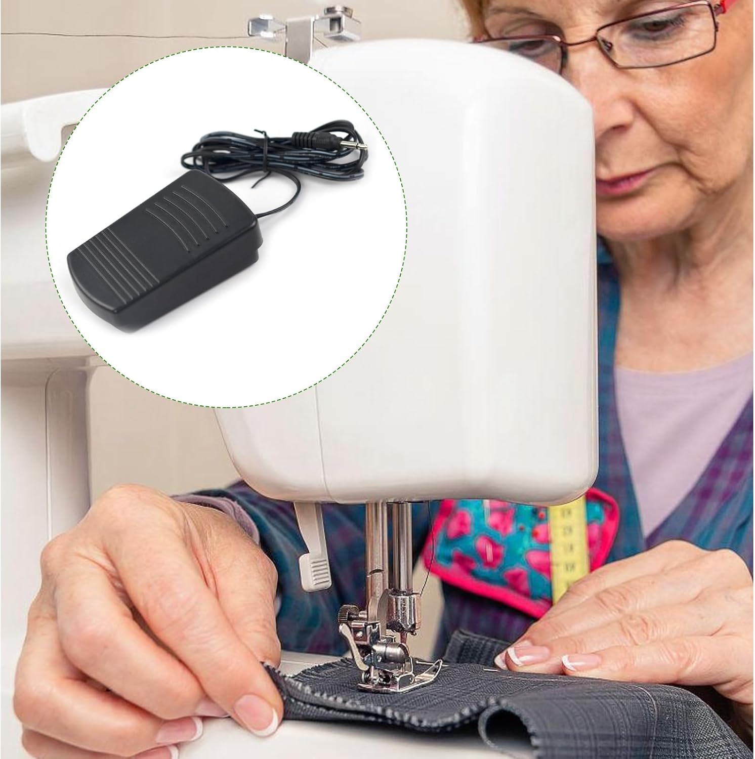 Pedal de pie para máquina de coser, pedal de control de pie y cable de alimentación para máquina de coser, máquina de coser momentánea para el