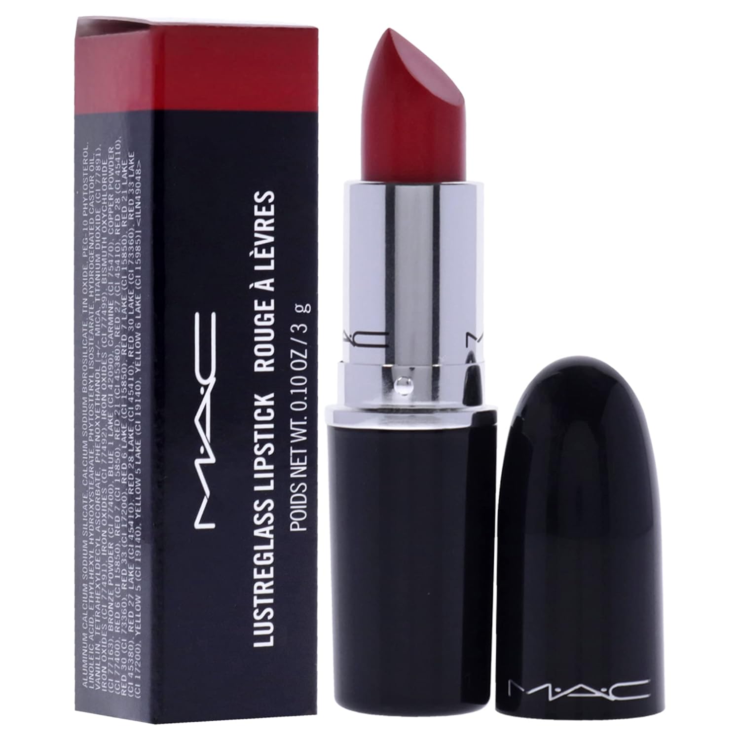 MAC Lustreglass Sheer Shine – Lápiz labial Cockney para mujer, 0.1 oz