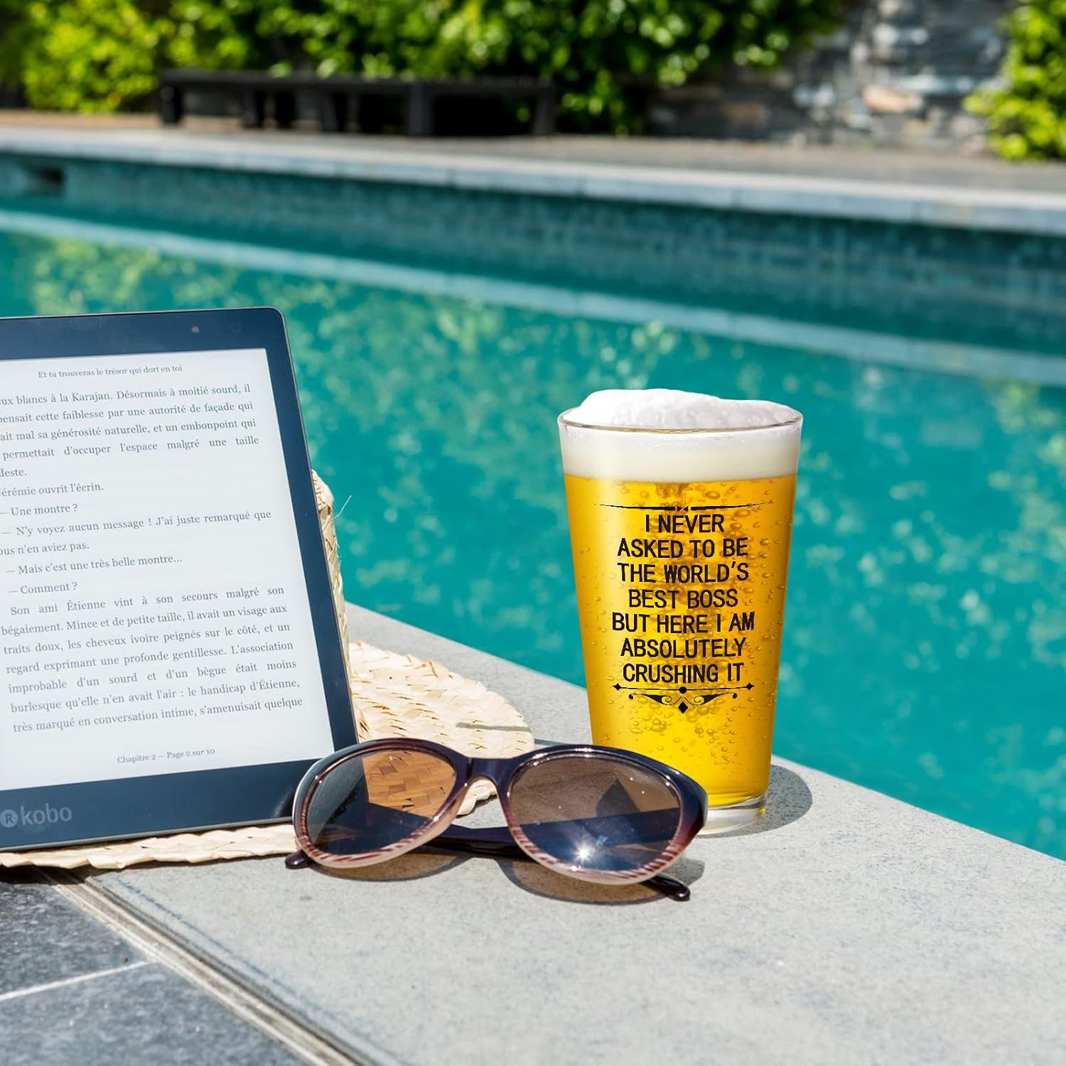 DAZLUTE Vaso de cerveza con texto en inglés “I Never Asked to Be the World’s Best Boss Bever”, divertida idea de regalo para jefe, director,