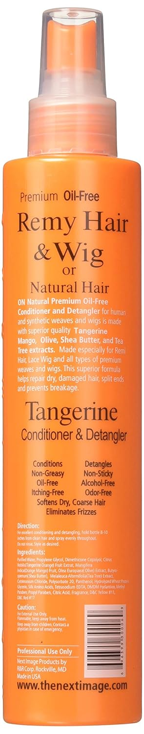 On Natural On Organic Premium – Spray para peluca y tejido sin aceite mandarina, 8 onzas líquidas