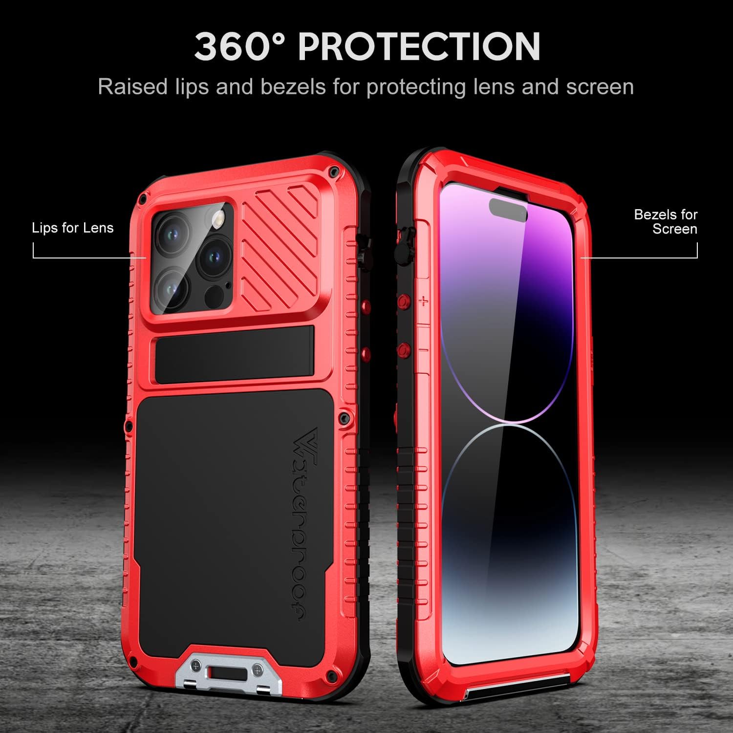 Funda impermeable para iPhone 14 Pro Max, cubierta protectora de cuerpo completo grado militar, a prueba de golpes, a prueba de polvo, bajo el agua,