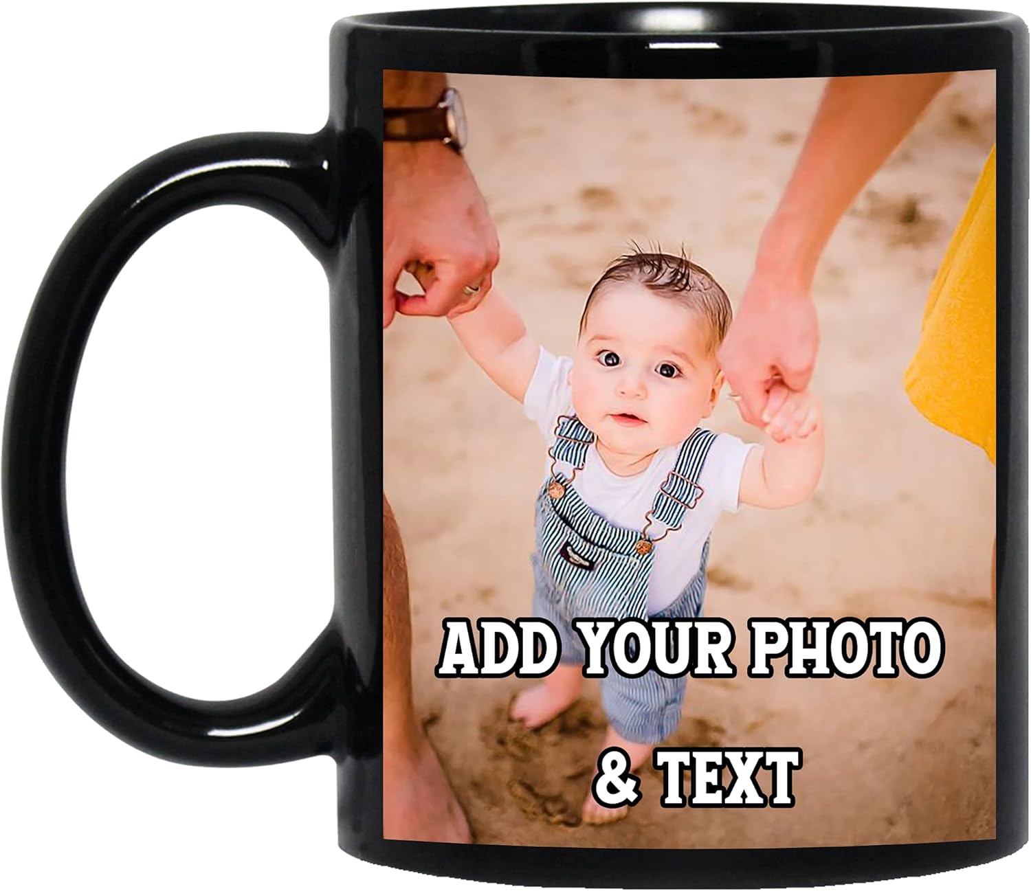 Sweet Love – Taza de café personalizada con texto y imagen, taza personalizada con nombre de foto en la taza, añade varias imágenes para regalo de