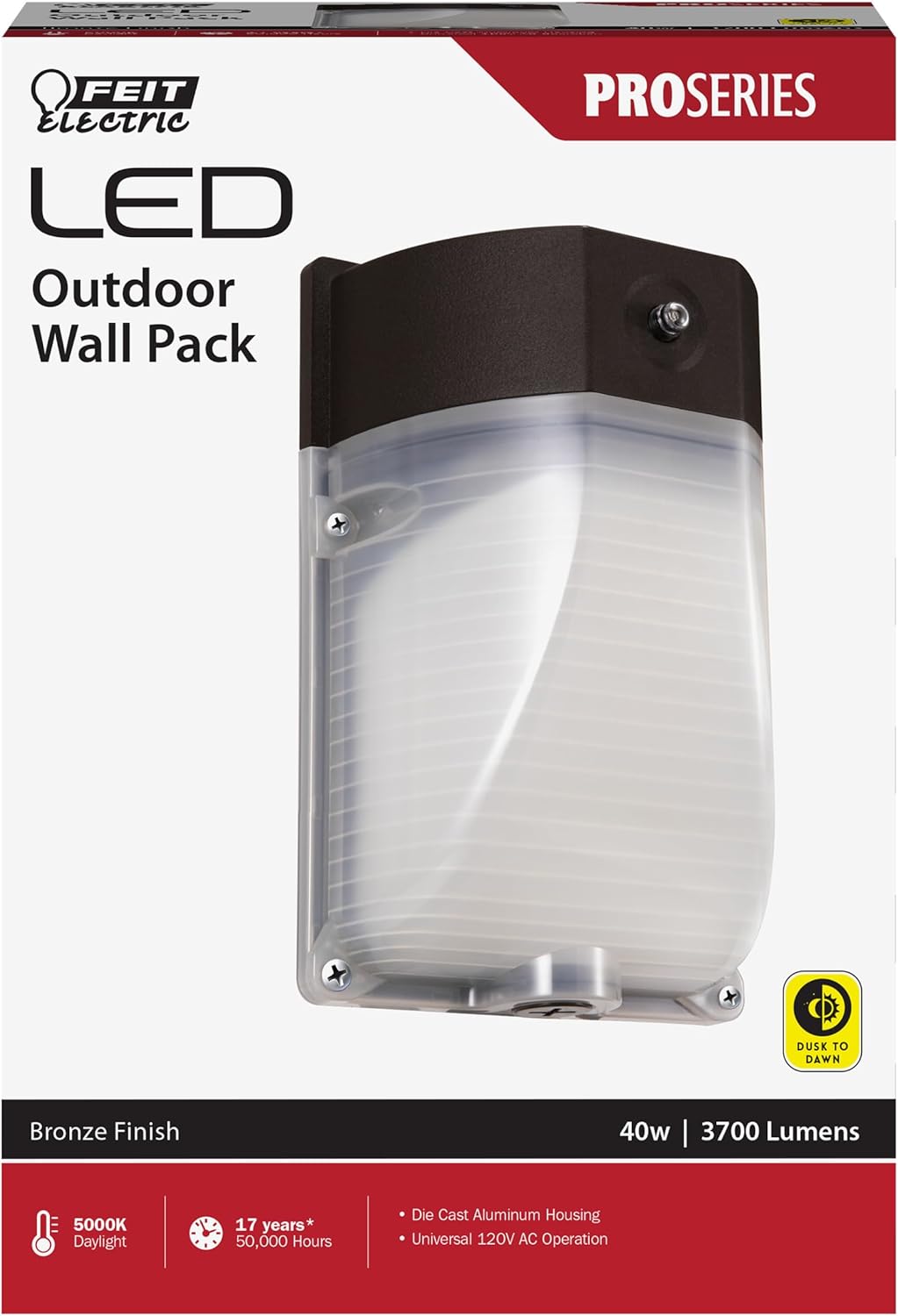 Feit Electric Paquete de luces LED de pared para exteriores de 40 W con fotocélula del atardecer al amanecer, luz de seguridad montada en la pared,