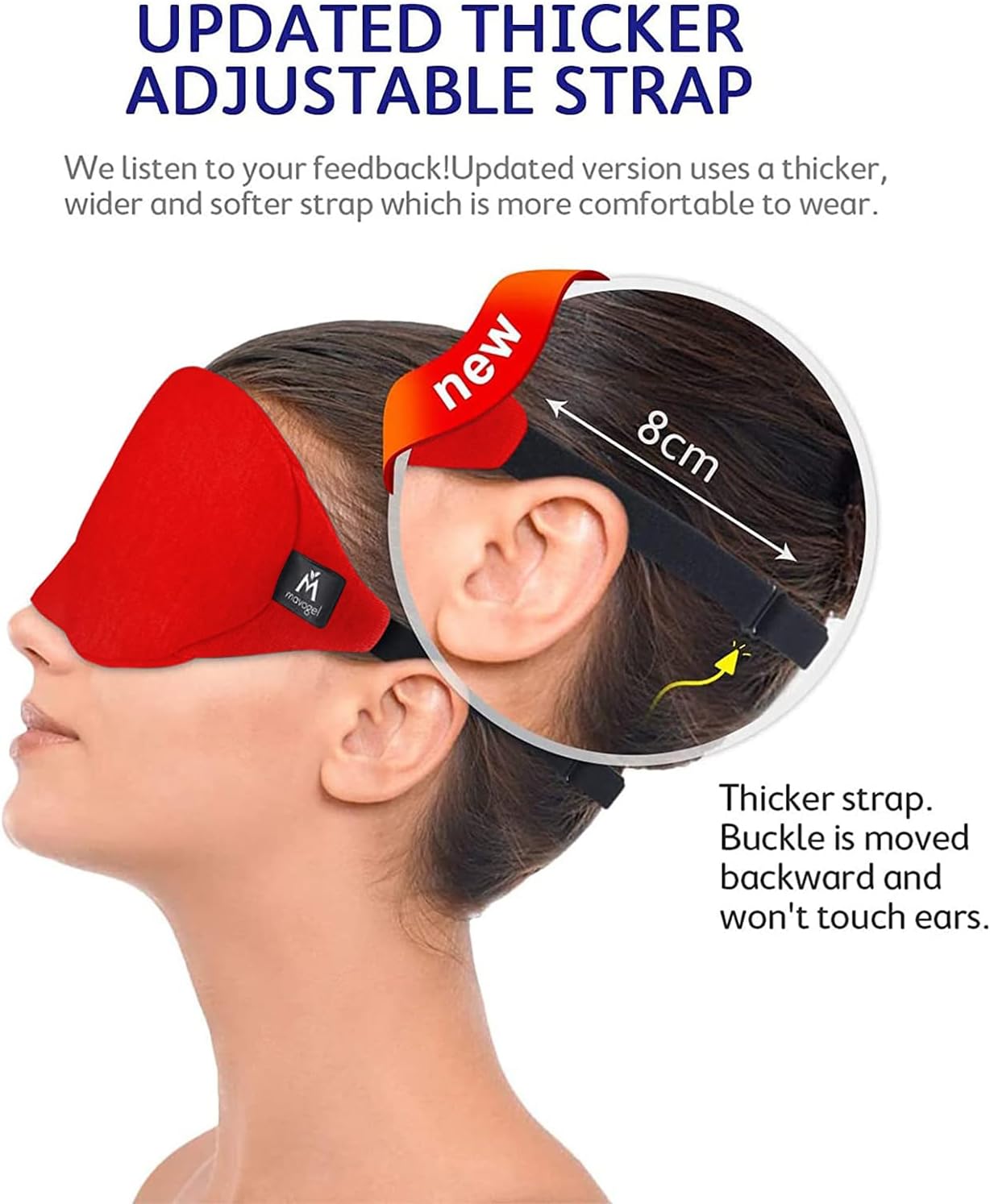 Mavogel Antifaz de algodón para dormir  Máscara de dormir transpirable con bloqueo de luz, suave y cómoda para hombres y mujeres, cubierta de ojos