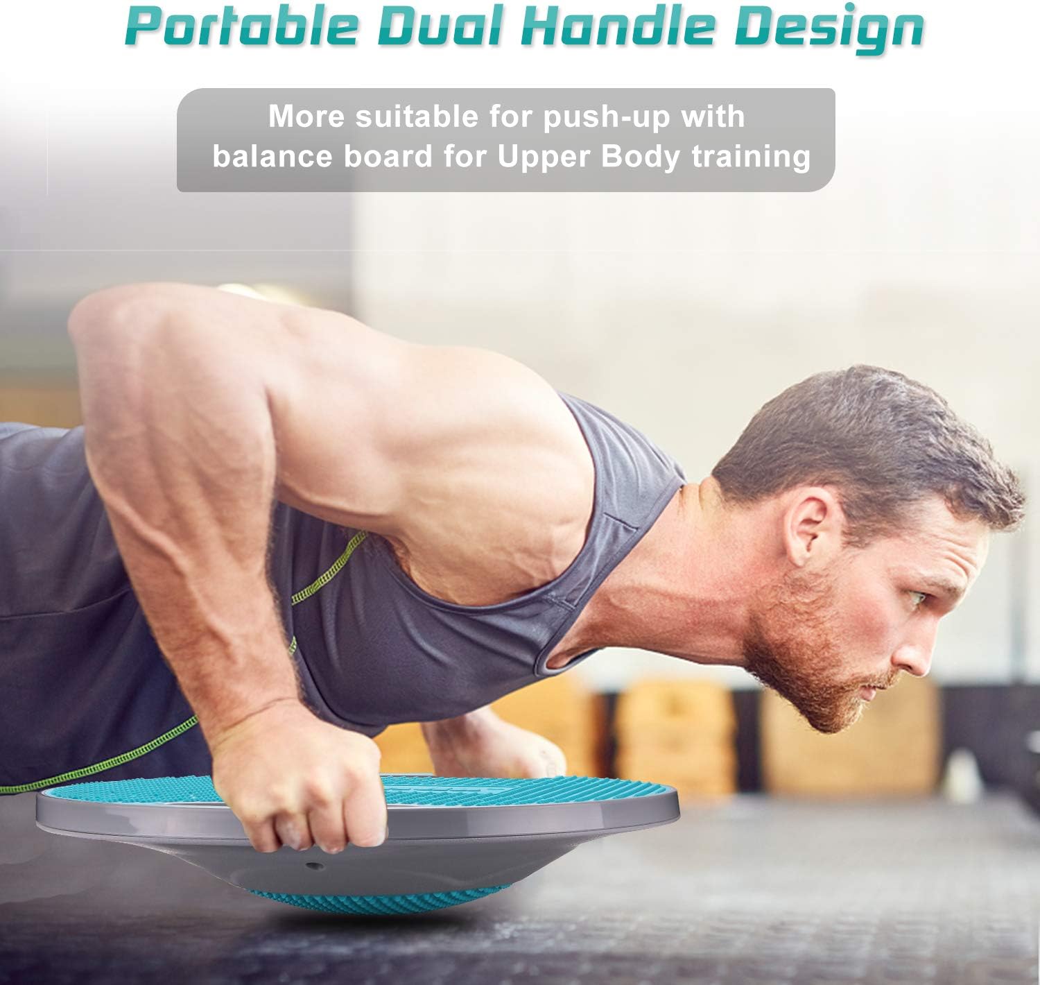 NALANDA Tabla de equilibrio oscilante, entrenador básico para entrenamiento de equilibrio y ejercicio, material saludable antideslizante TPE Bump
