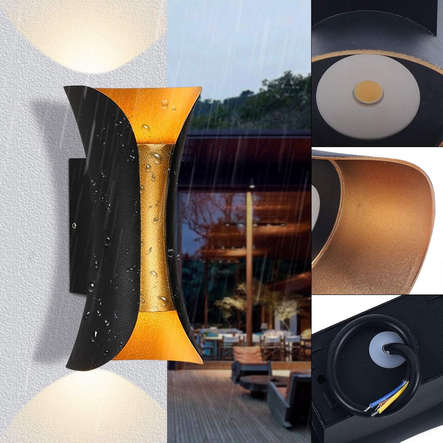 HENHAIY Luces de pared para exteriores, luces LED de porche de 10 W 3000 K para exteriores, lámpara de pared exterior, moderna lámpara de pared
