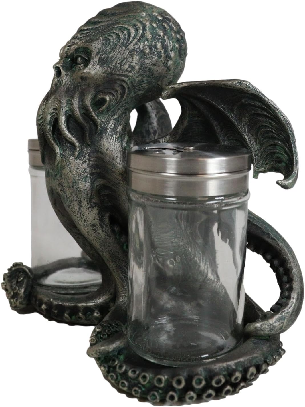 Ebros Gift Cthulhu con alas legendarias Cthulhu The Wise One Octopus Kraken Ocean Monster Salt and Pepper Shakers Holder Figurine Kitchen Dining