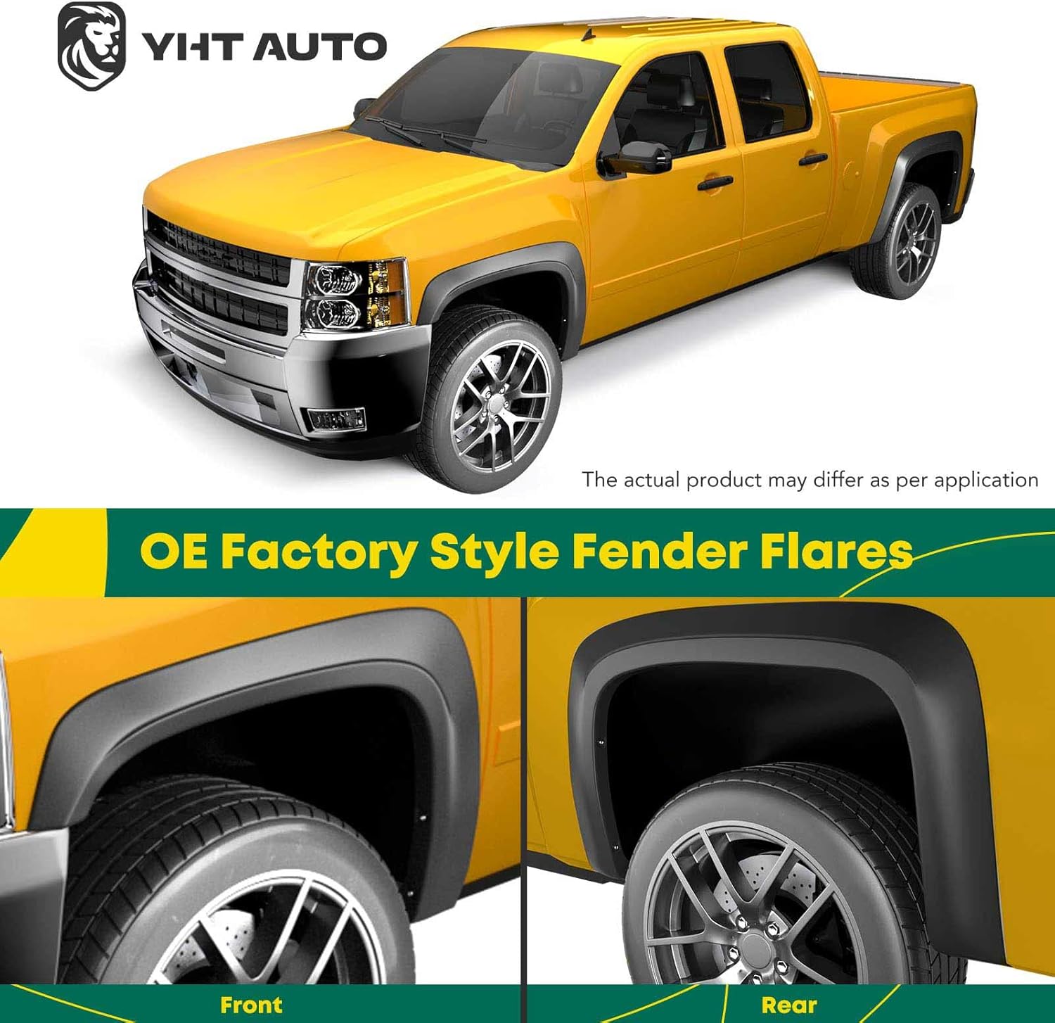 YHTAUTO Juego de 4 guardabarros estilo fábrica de equipo original compatibles con Ford F-150 2009-2014 de 67 pulgadas  78.8 pulgadas  97.8 pulgadas