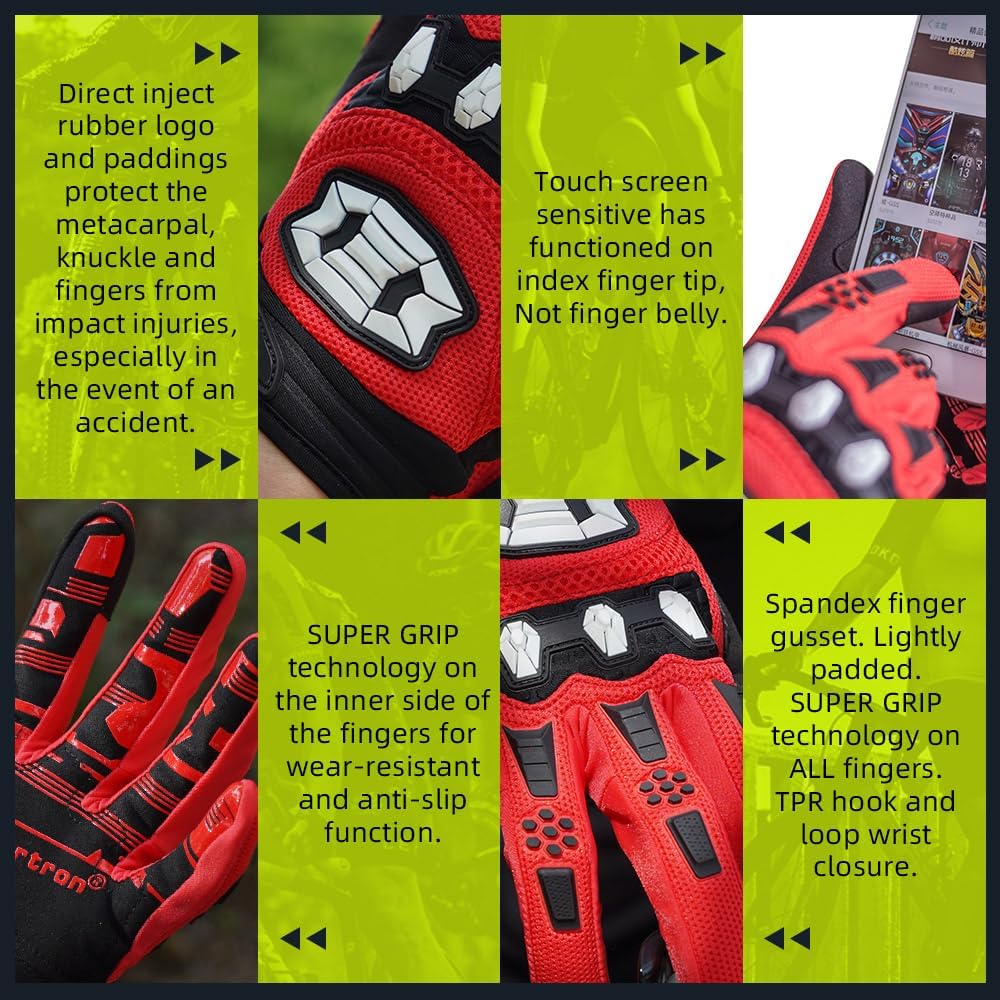 Seibertron Dirtpaw – Guantes unisex para bicicleta BMX MX ATV MTB guantes para bicicleta de montaña, ciclismo, todoterrenoDirt Bike, guantes de